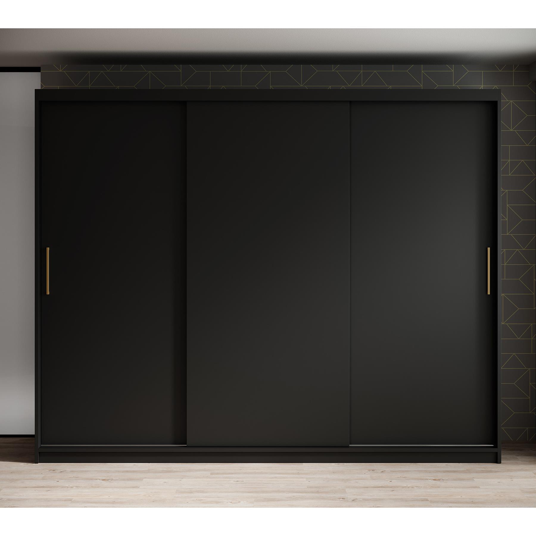 Meubella Kledingkast Mandalin - Zwart - 250 cm