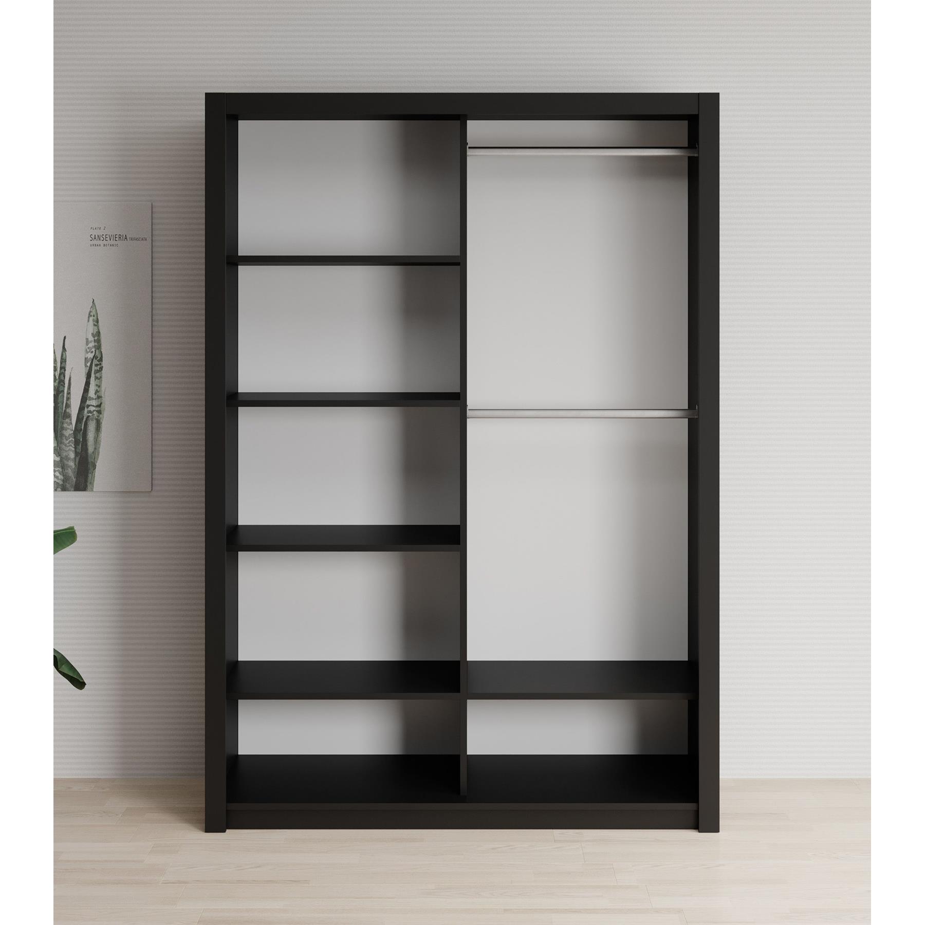 Meubella Kledingkast Blake - Mat Zwart - 150 cm