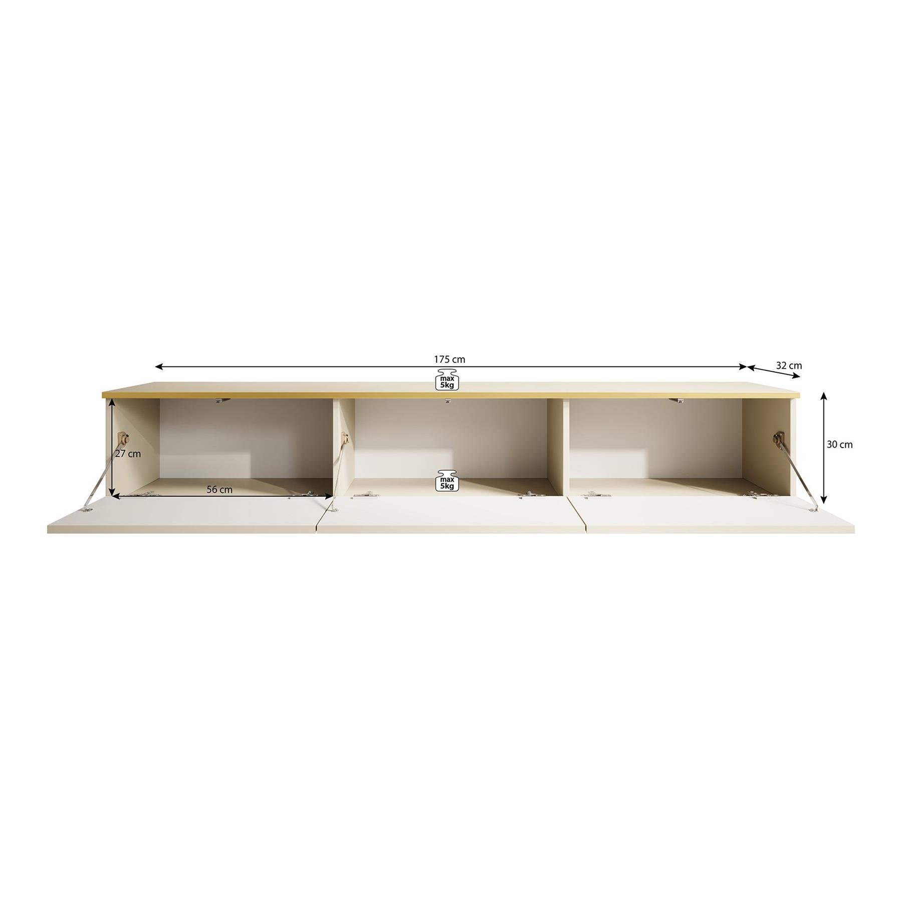 Meubella TV-Meubel Orleans 2 - Wit - 175 cm