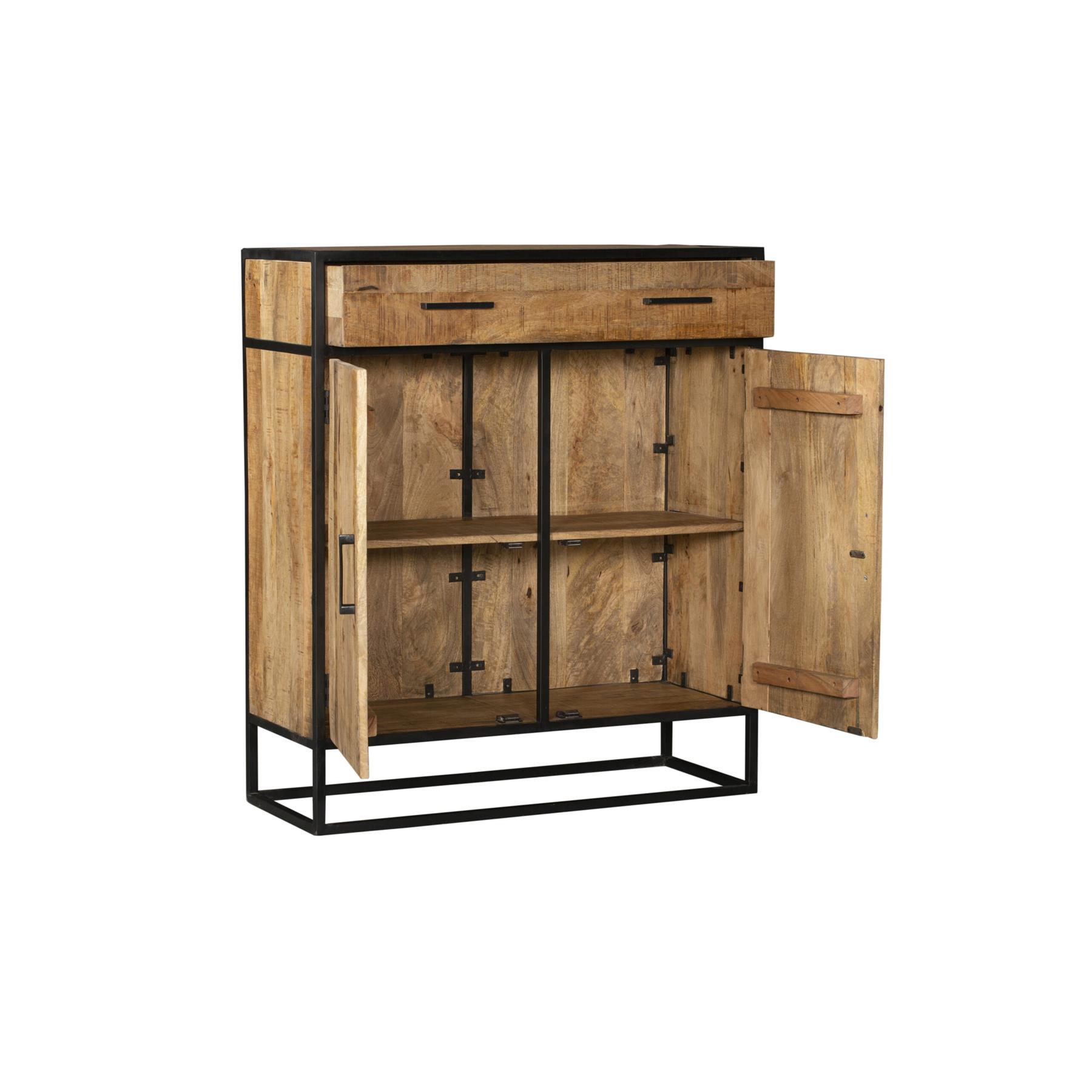 Starfurn Kabinet kast Denver | Mangohout en staal | 100 cm