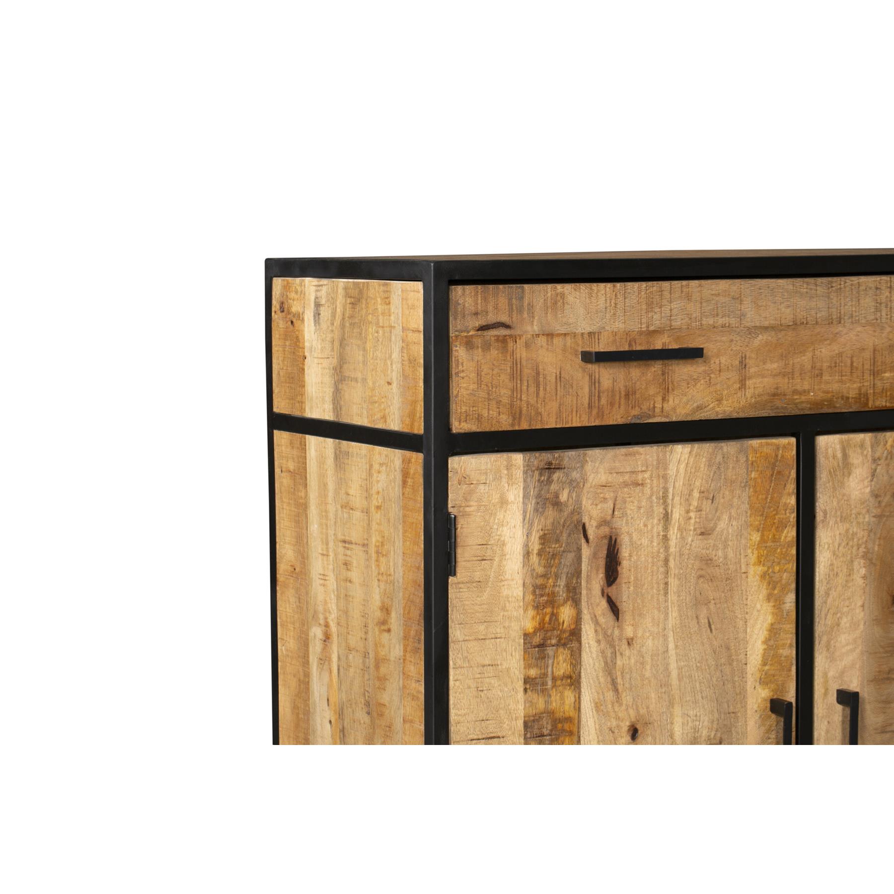 Starfurn Kabinet kast Denver | Mangohout en staal | 100 cm