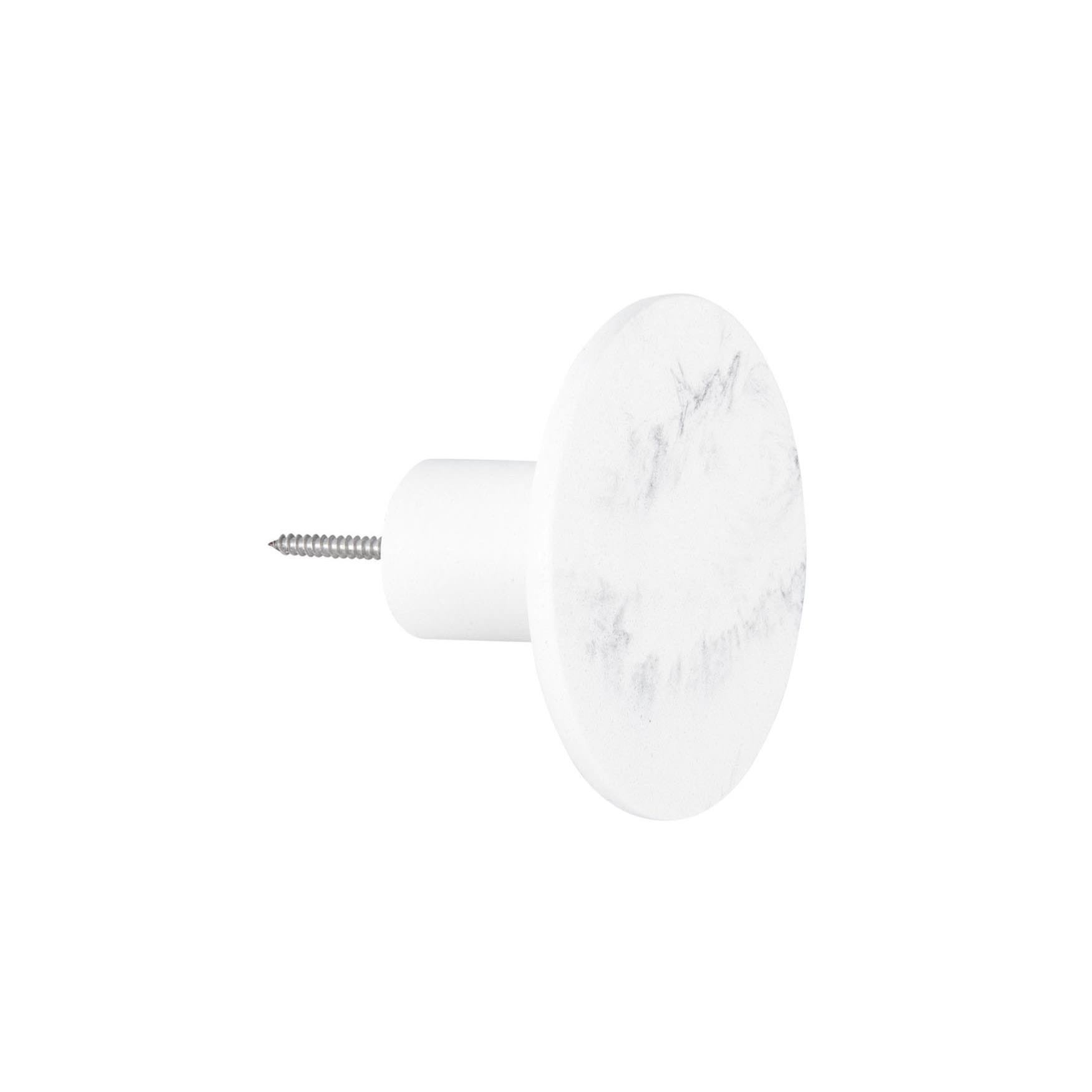 Present Time Wandhaak set Marble - Wit - Ø8,5cm