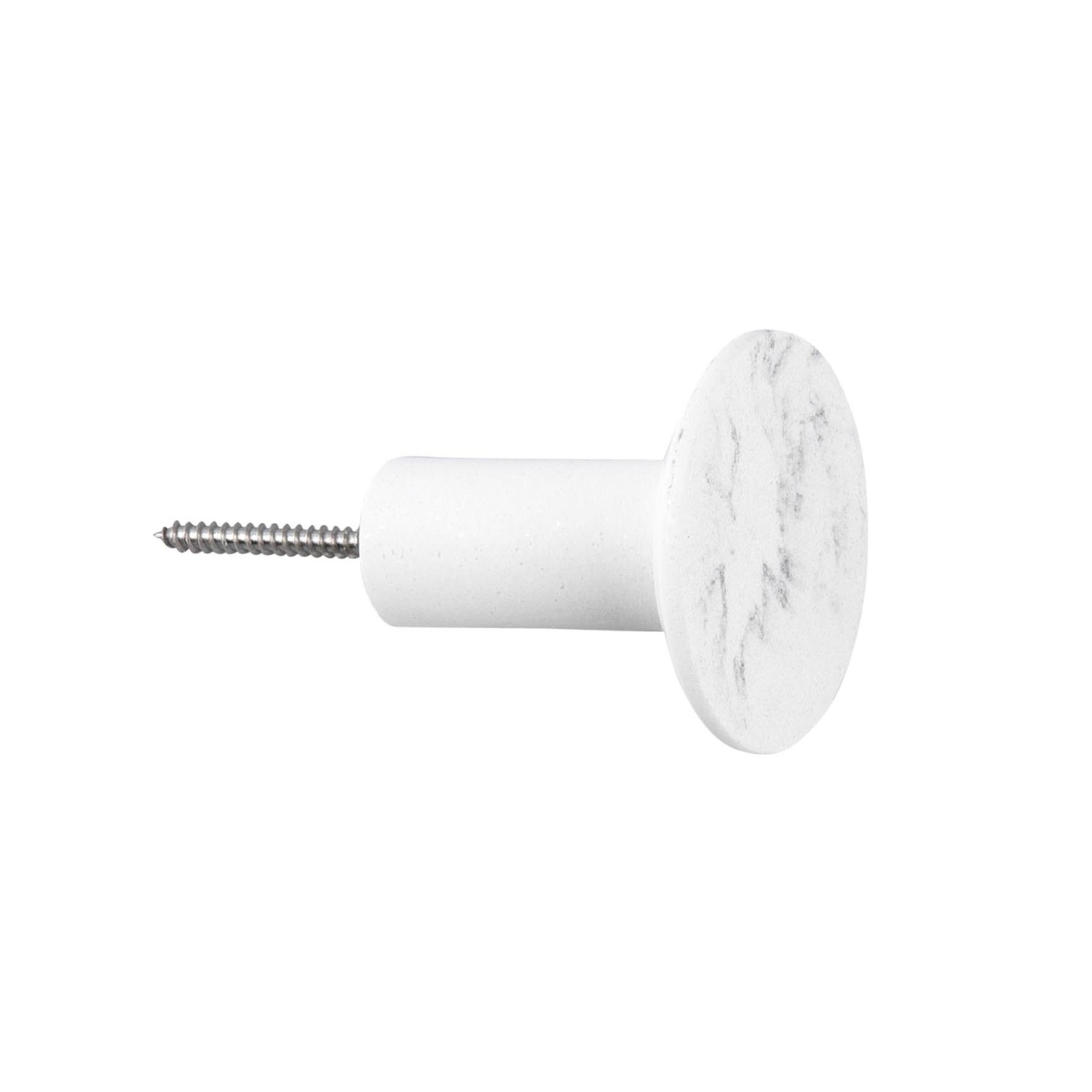 Present Time Wandhaak set Marble - Wit - Ø8,5cm