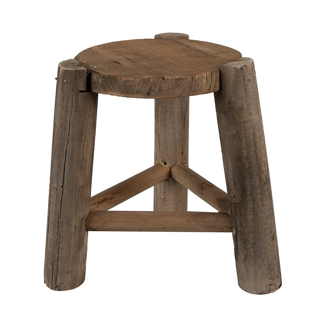 Clayre & Eef Plantentafeltje  Ø 18x21 cm Bruin Hout Plantenstandaard