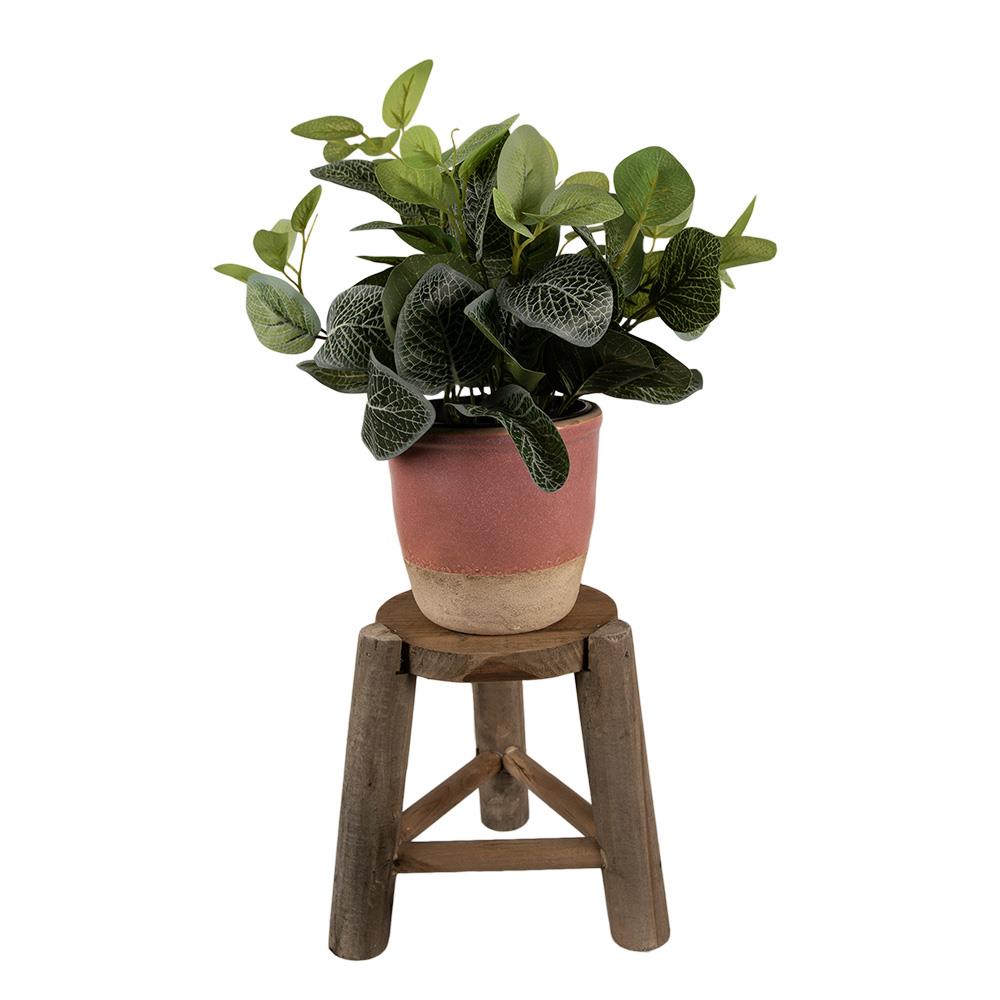 Clayre & Eef Plantentafeltje  Ø 18x21 cm Bruin Hout Plantenstandaard