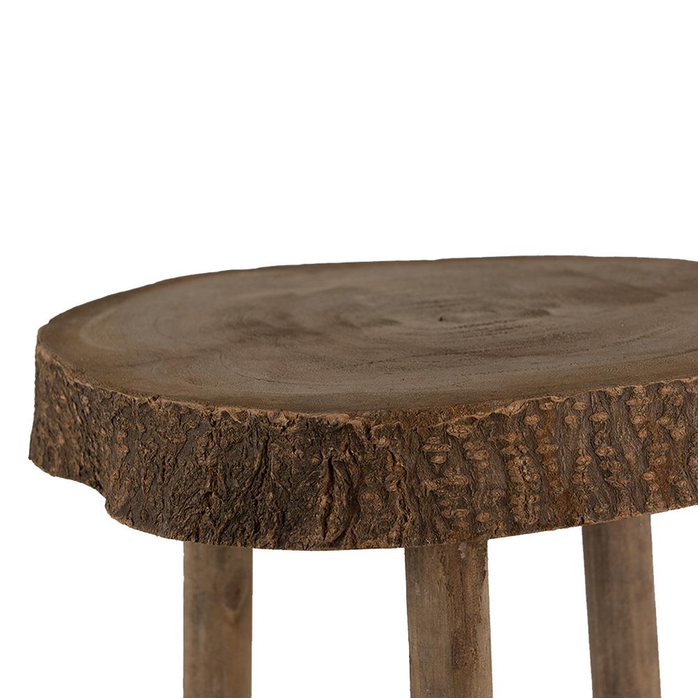 Clayre & Eef Plantentafeltje  Ø 24x36 cm Bruin Hout Plantenstandaard