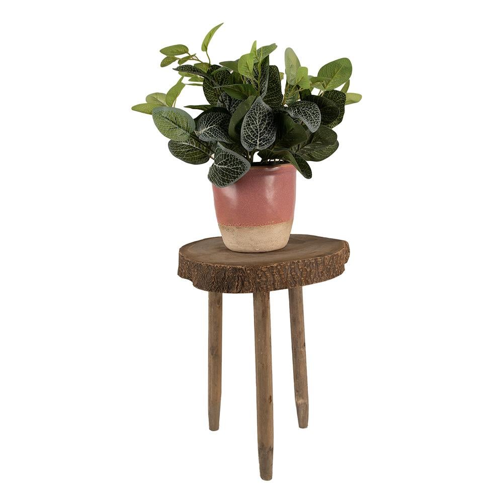 Clayre & Eef Plantentafeltje  Ø 24x36 cm Bruin Hout Plantenstandaard