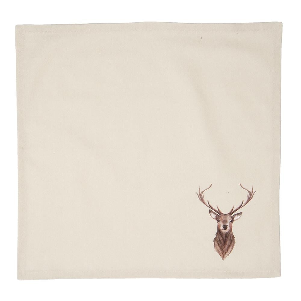 Clayre & Eef Servetten Katoen Set van 6  40x40 cm Beige Bruin Katoen