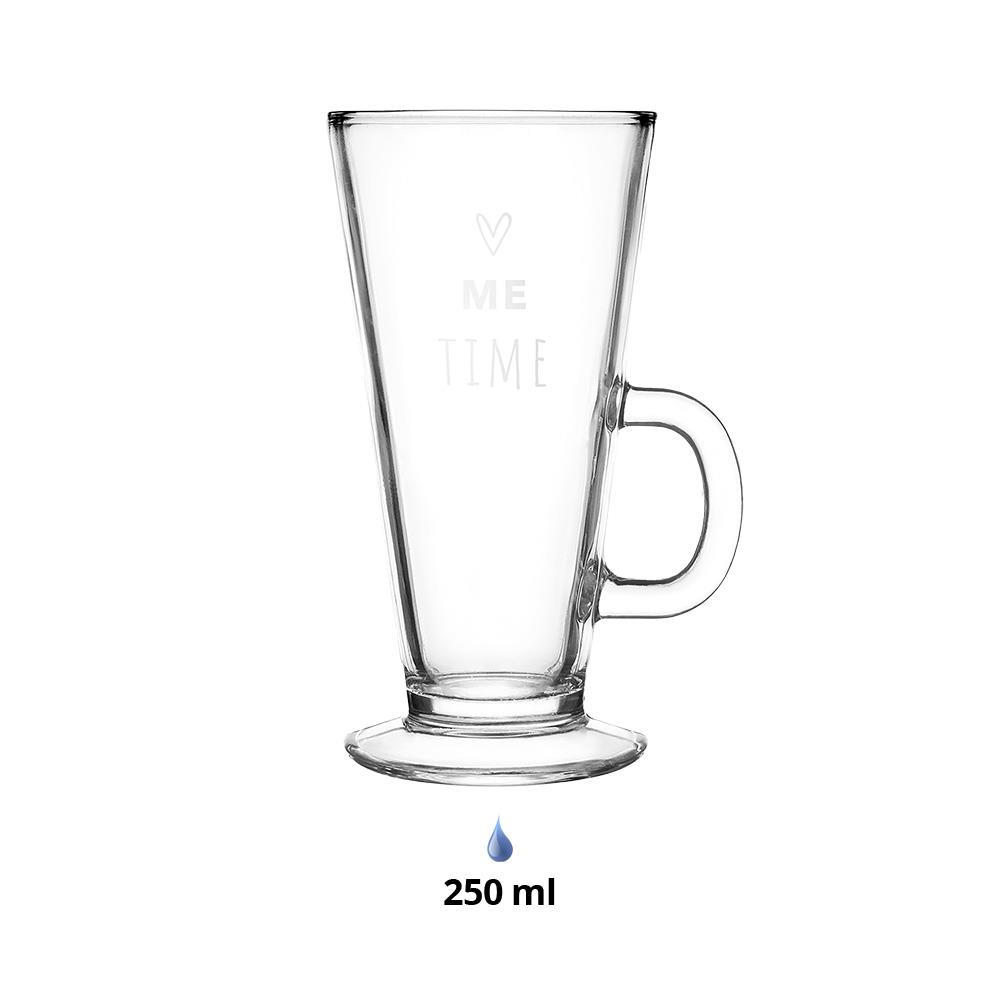 Clayre & Eef Theeglas  250 ml Glas Hart Me time Theemok