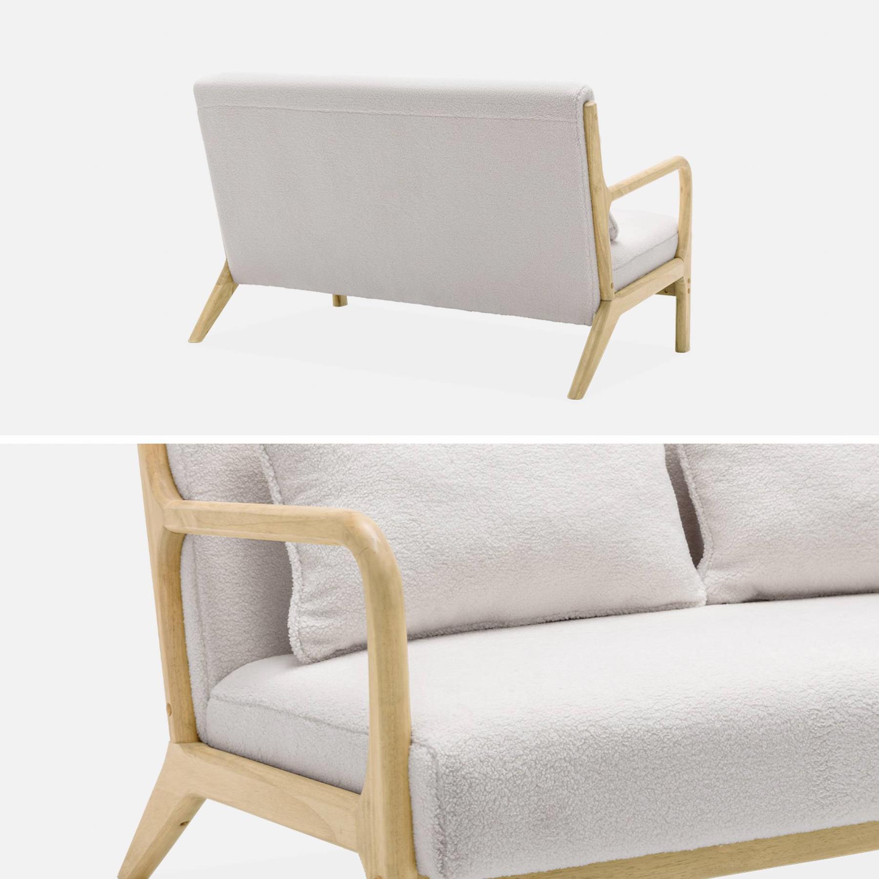 sweeek - Scandinavische 2-zitsbank van hout en boucléstof