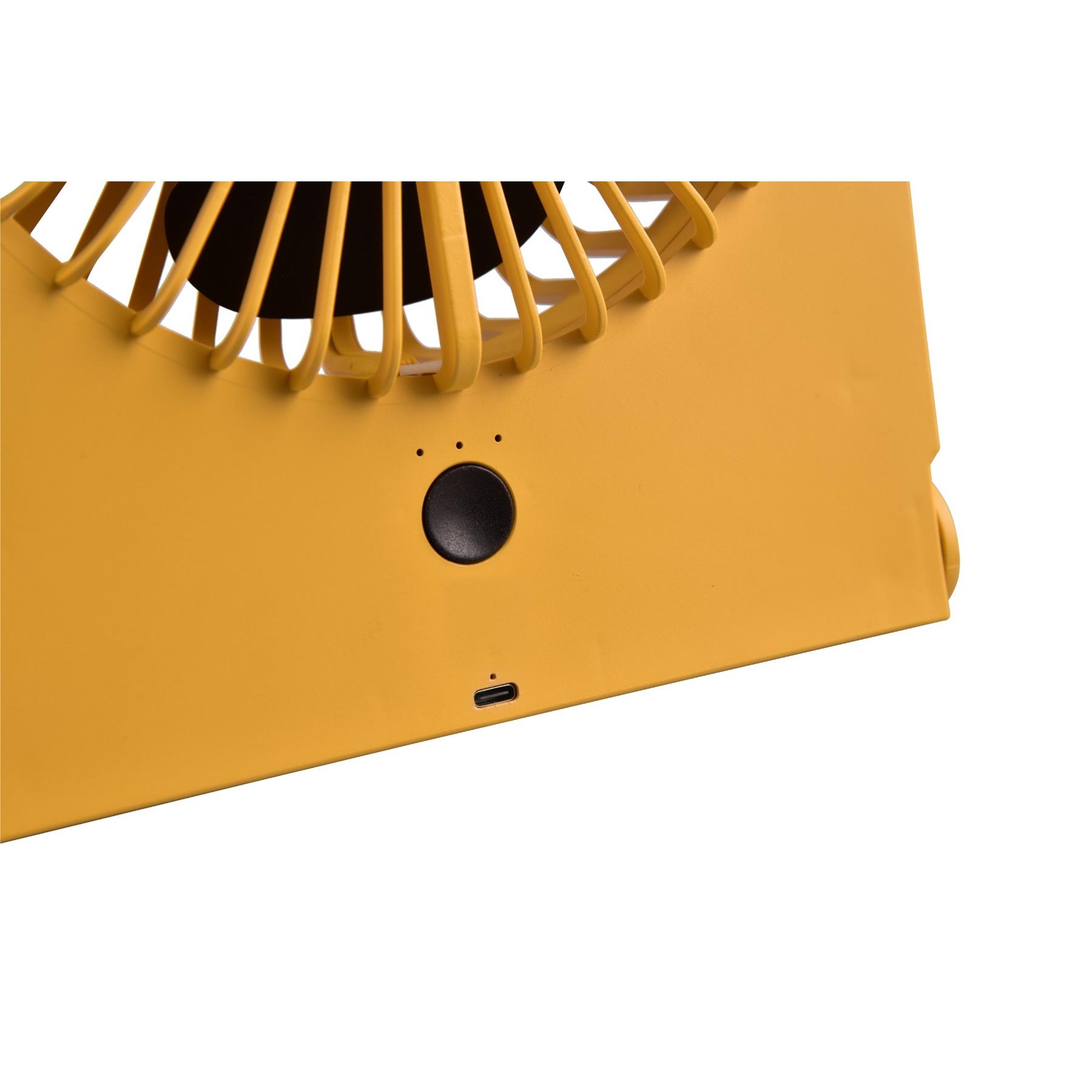 Trio Leuchten Tafelventilator Breezy H 23 cm oplaadbaar geel