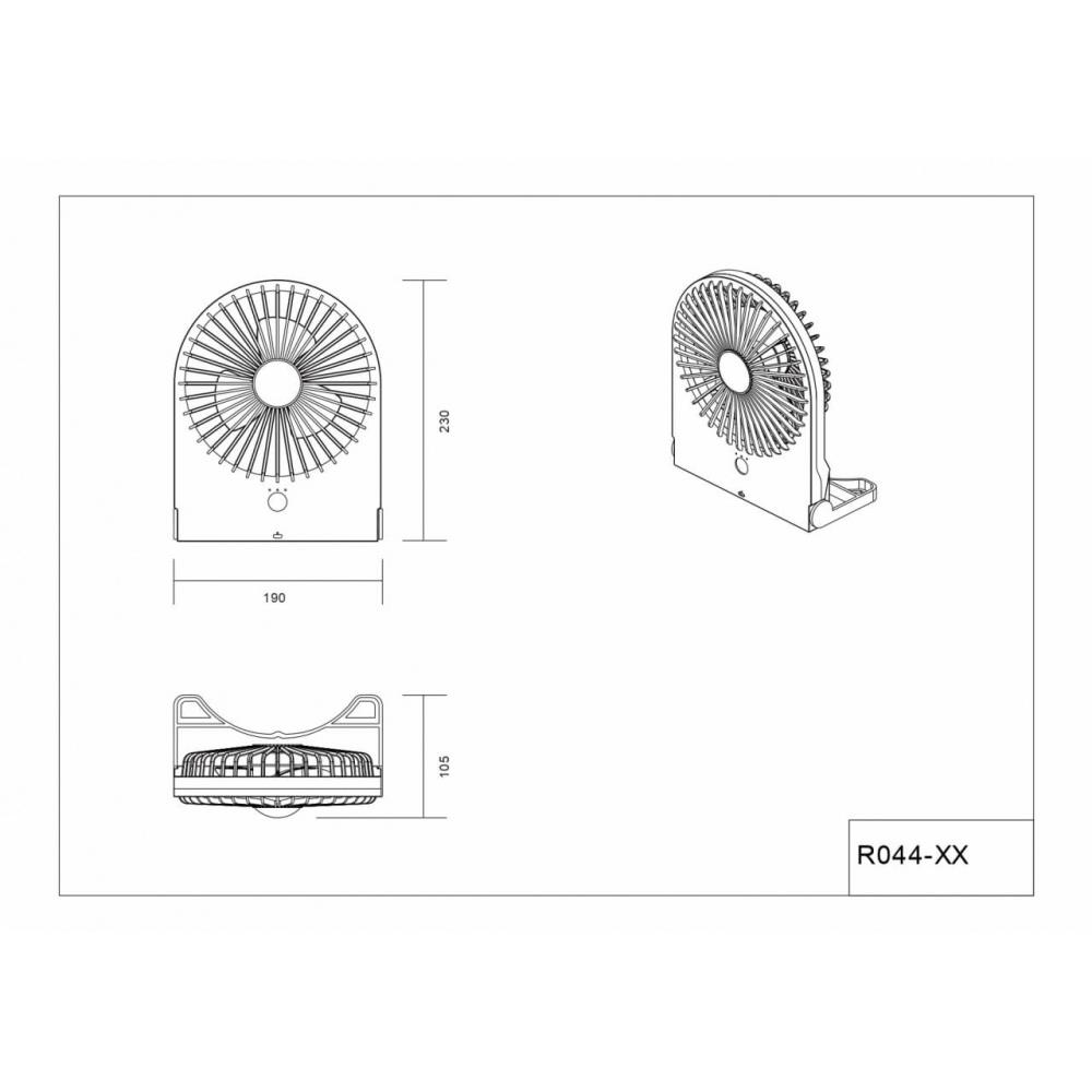 Trio Leuchten Tafelventilator Breezy H 23 cm oplaadbaar geel