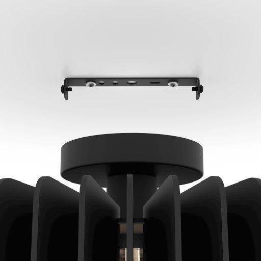 EGLO Palombaia Plafondlamp - E27 - Ø 50 cm - Zwart - Hout|Staal