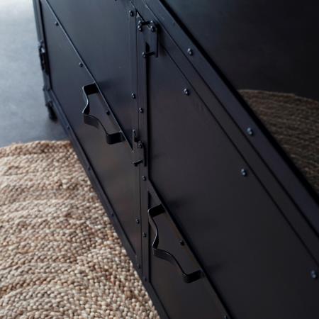 Giga Meubel - Vitrinekast Zwart - Metaal - 138x43x190cm - Kast Marcia