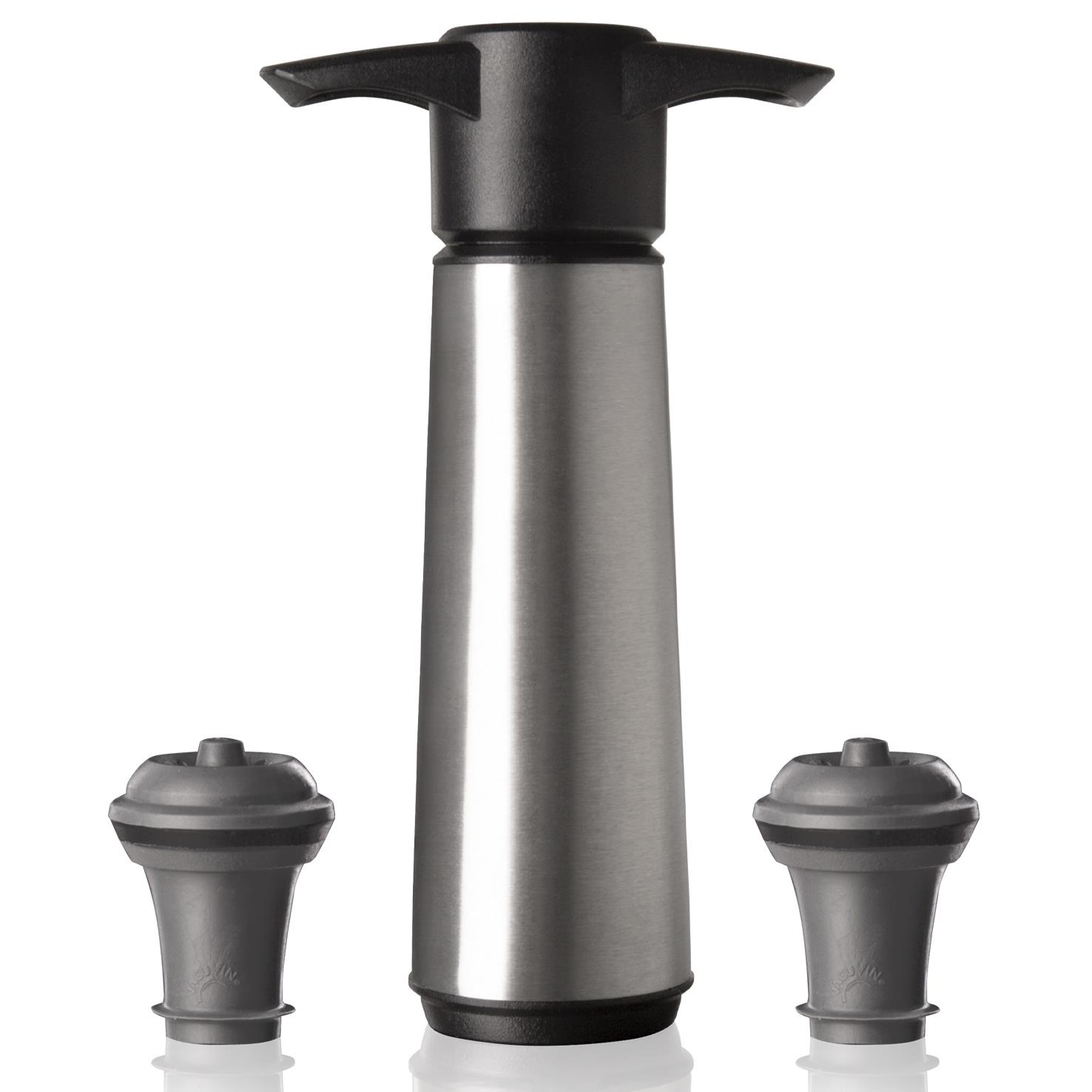 Vacu Vin Wijnpomp RVS (1 pomp, 2 doppen), doos