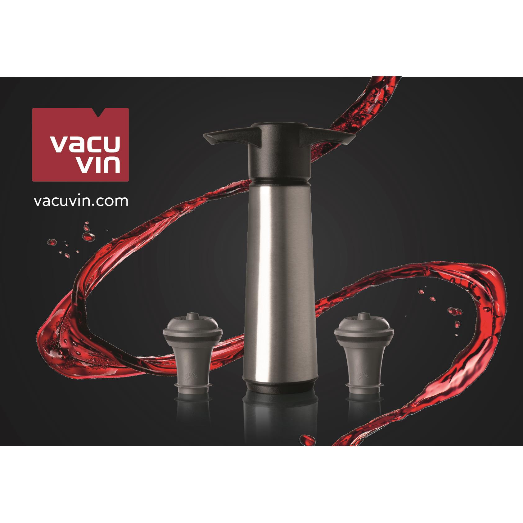 Vacu Vin Wijnpomp RVS (1 pomp, 2 doppen), doos