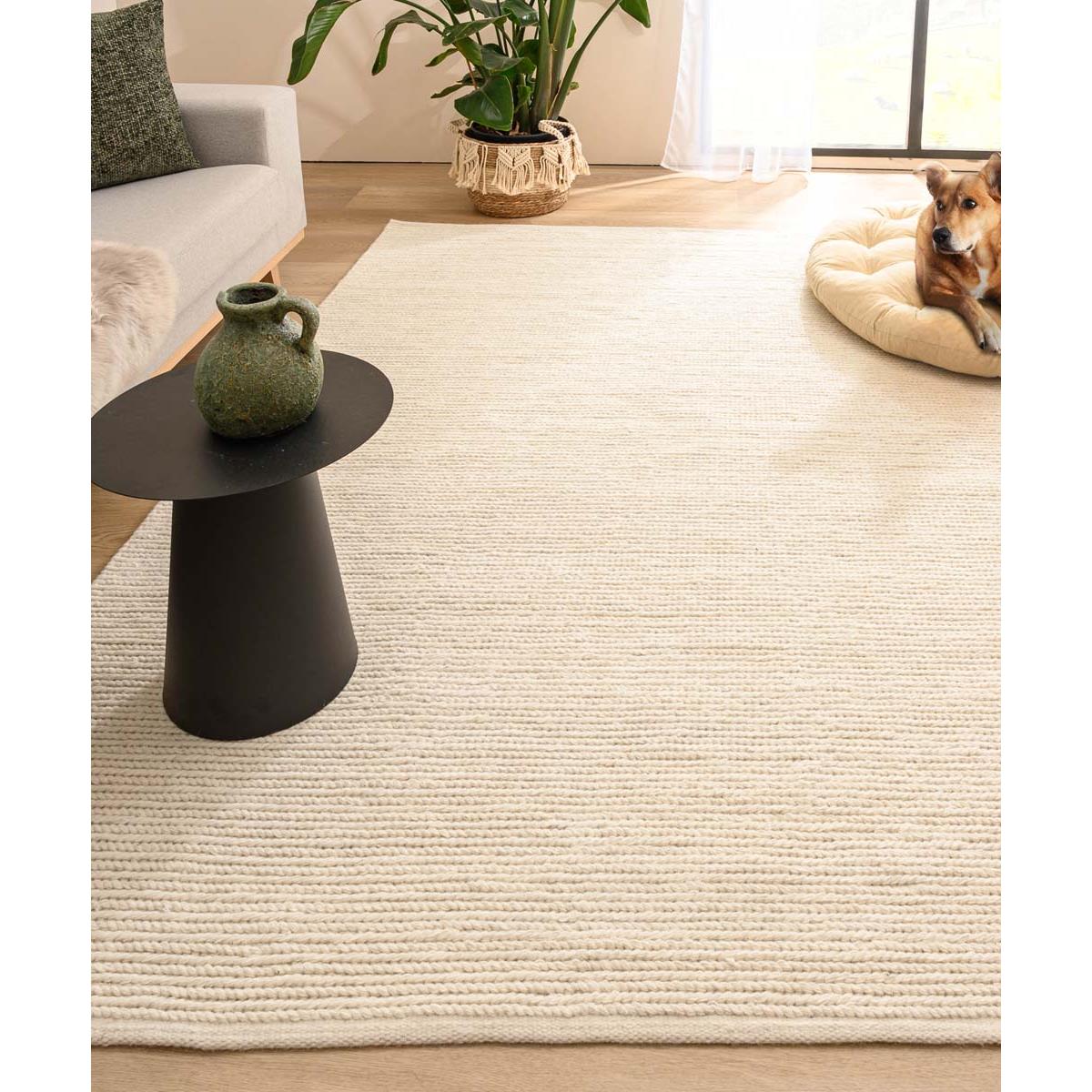 Nordic Weavers Wollen vloerkleed - Narvik wit - 140x200 cm