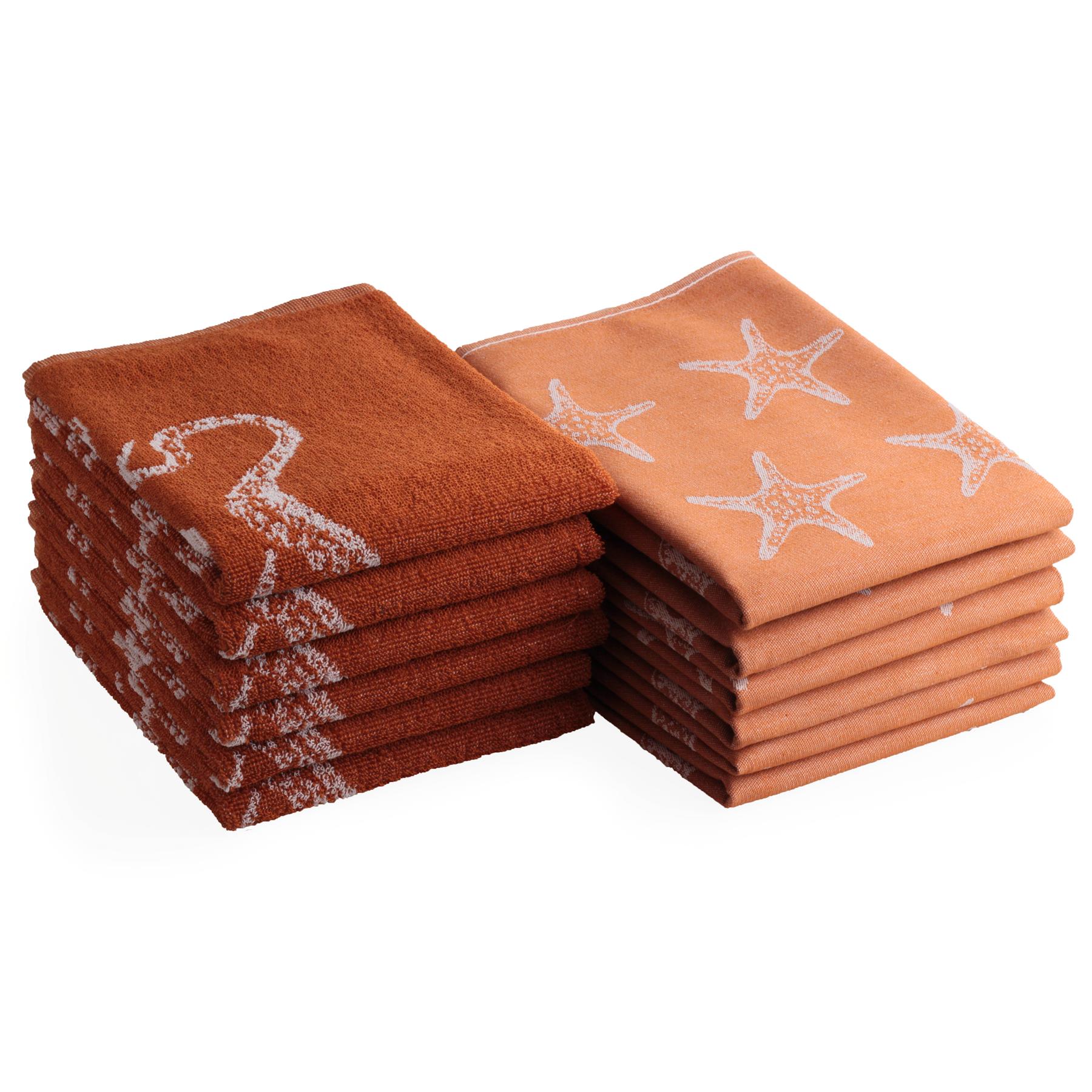 Seashell Keuken- en Theedoek - Set|12 - Oceaan - terracotta
