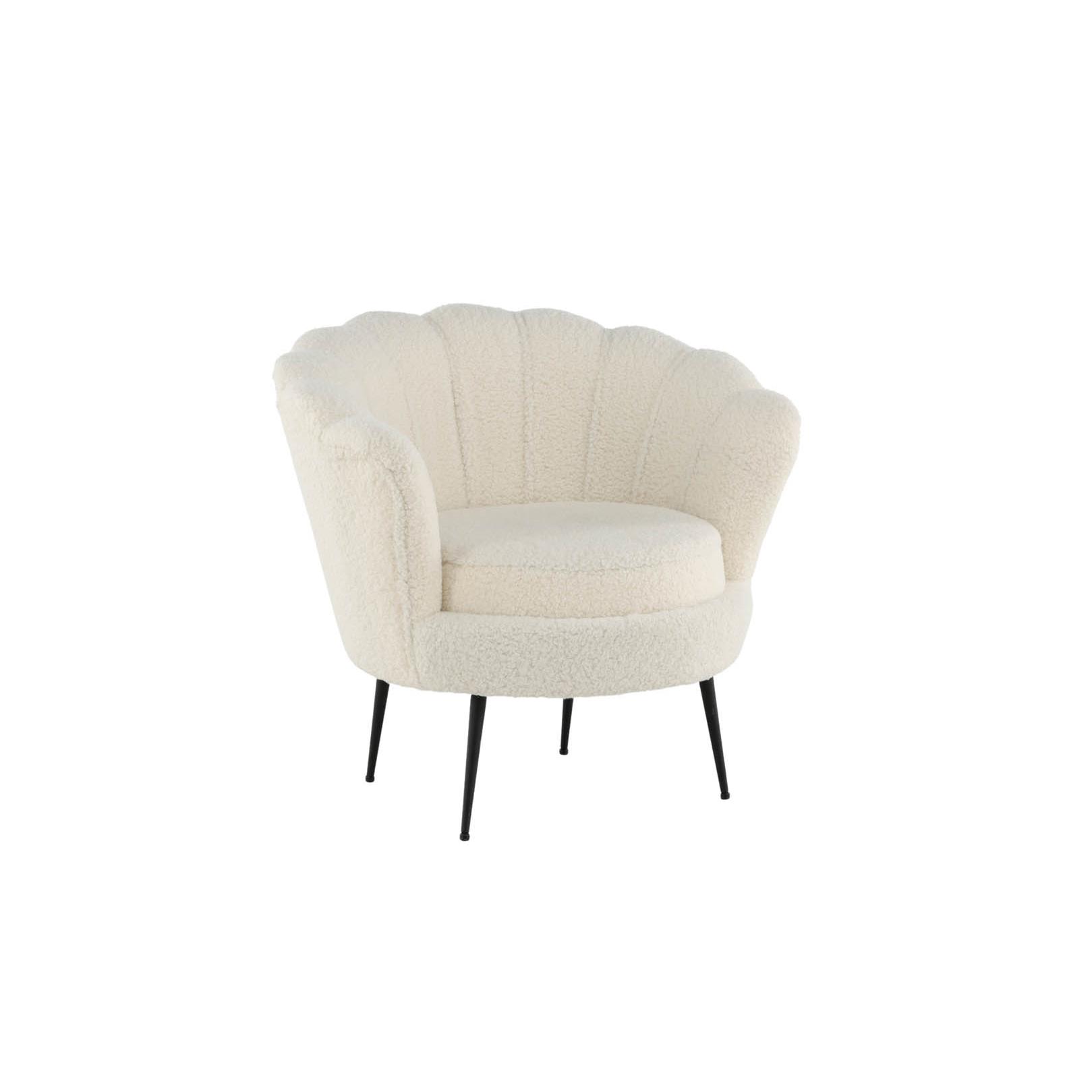 Hioshop Calais fauteuil teddy wit.