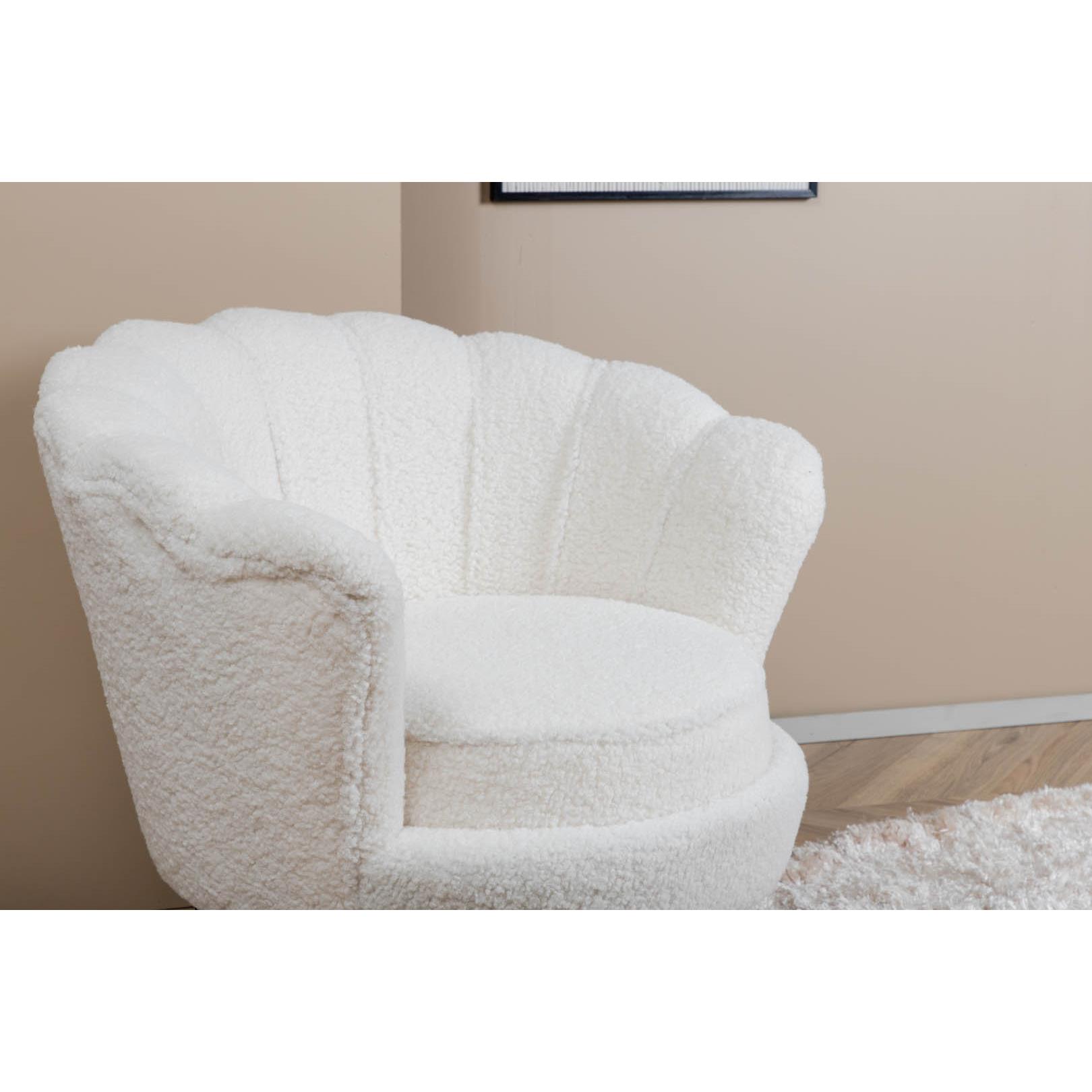Hioshop Calais fauteuil teddy wit.