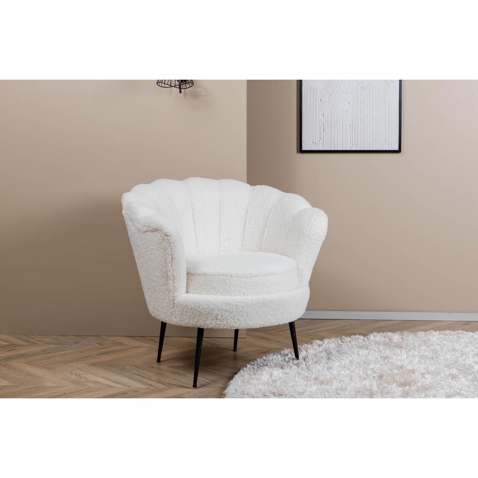 Hioshop Calais fauteuil teddy wit.