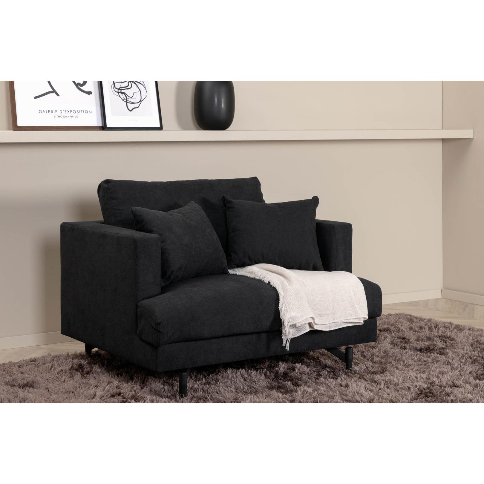 Hioshop Sofia fauteuil zwart.