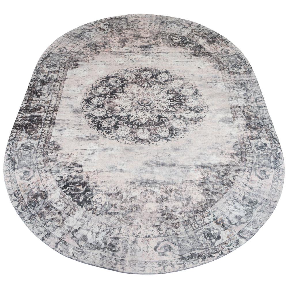 Veer Carpets - Vloerkleed Viola Antraciet - Ovaal 200 x 290 cm