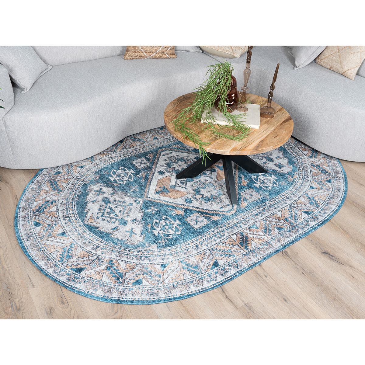 Veer Carpets - Vloerkleed Laria Blue 4 - Ovaal 160 x 230 cm