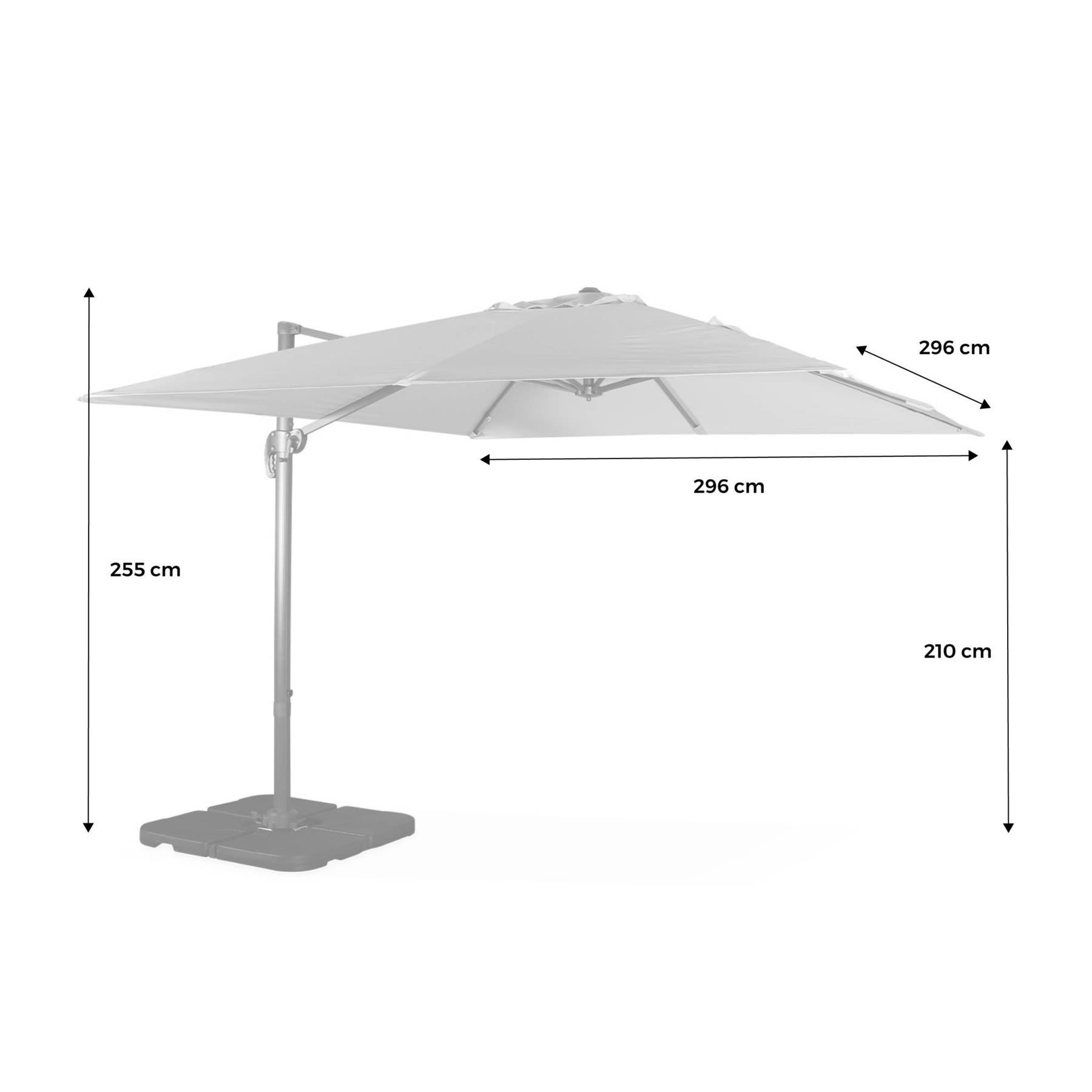 sweeek - Vierkante offset parasol 3x3m, paal met houteffect