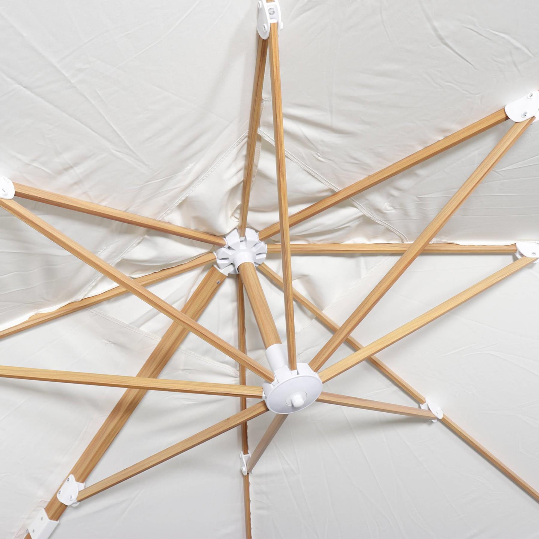 sweeek - Vierkante offset parasol 3x3m, paal met houteffect