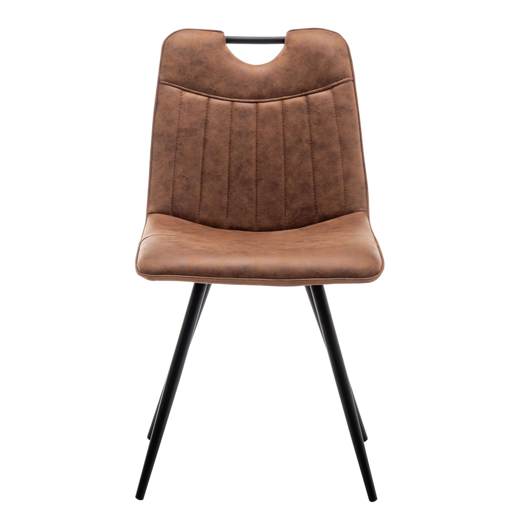 Furnihaus Eetkamerstoel Leon Microvezel Cognac Set van 2