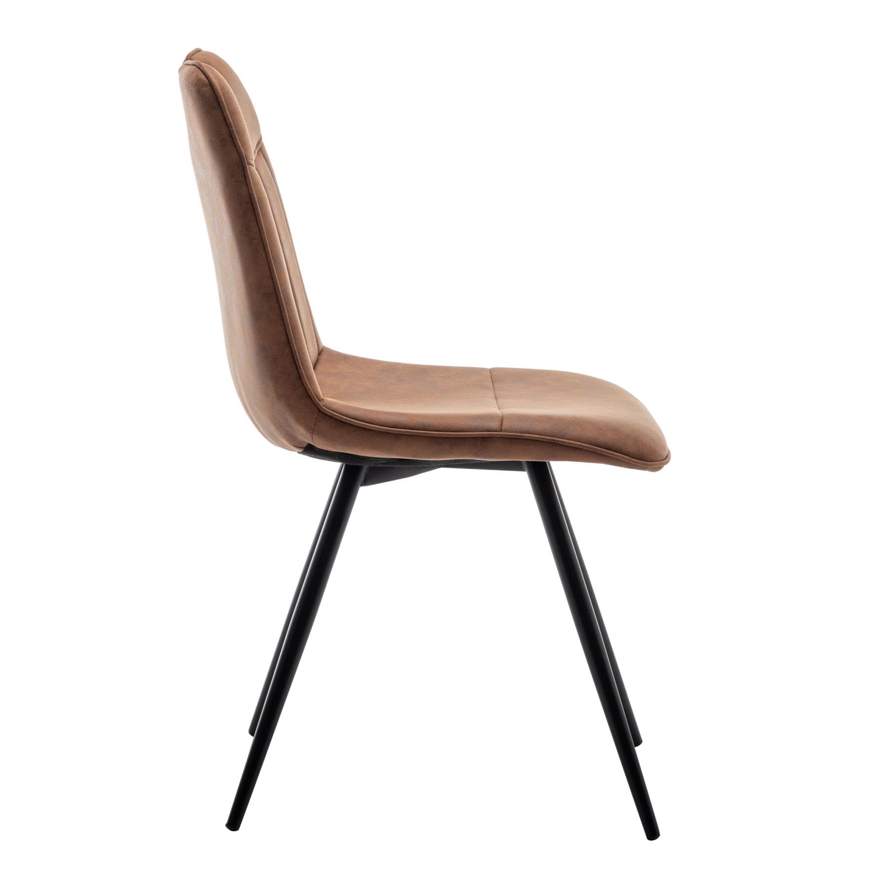 Furnihaus Eetkamerstoel Leon Microvezel Cognac Set van 2