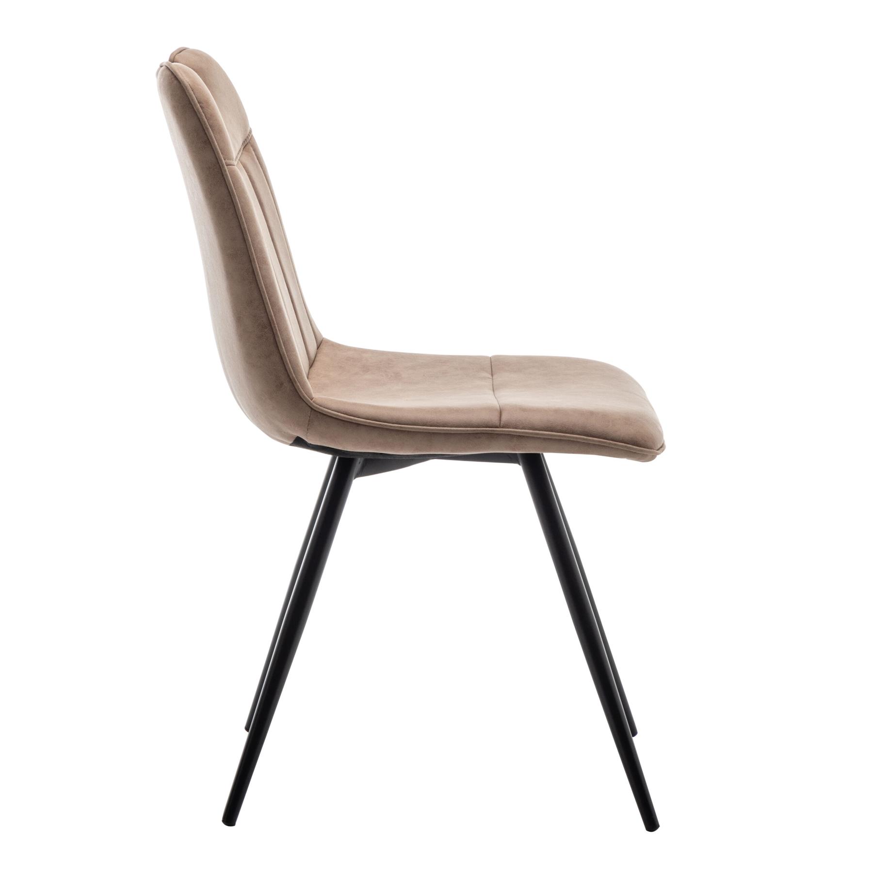 Furnihaus Eetkamerstoel Leon Microvezel Taupe Set van 4