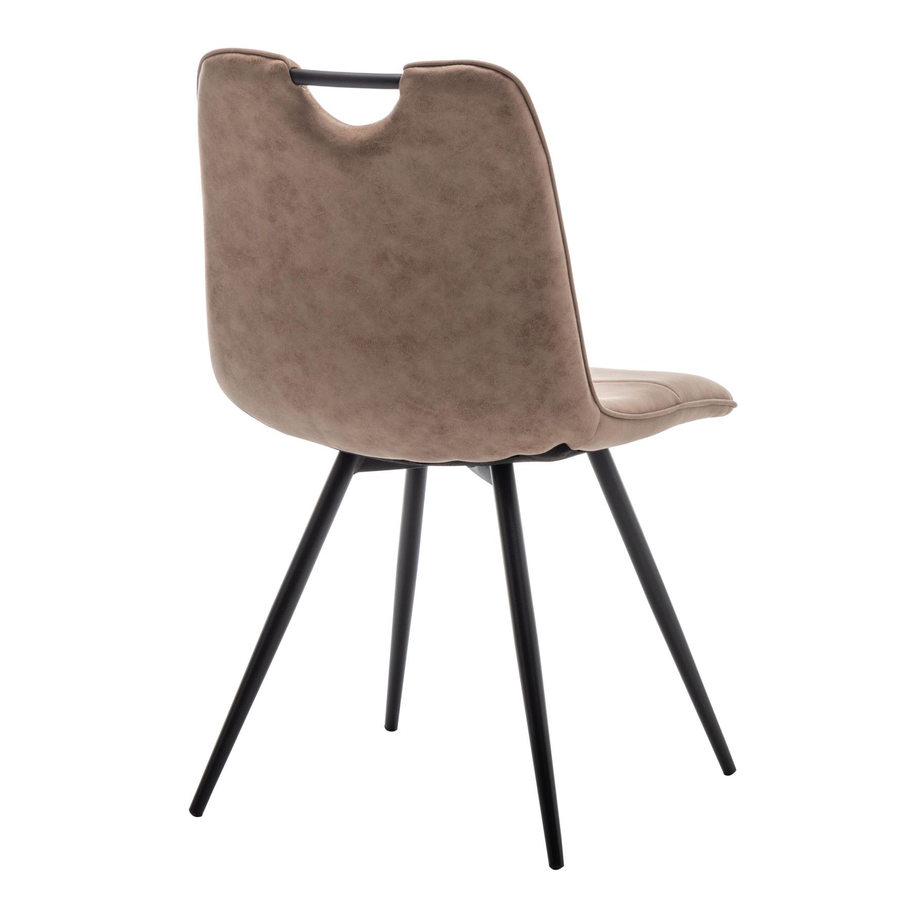 Furnihaus Eetkamerstoel Leon Microvezel Taupe Set van 4