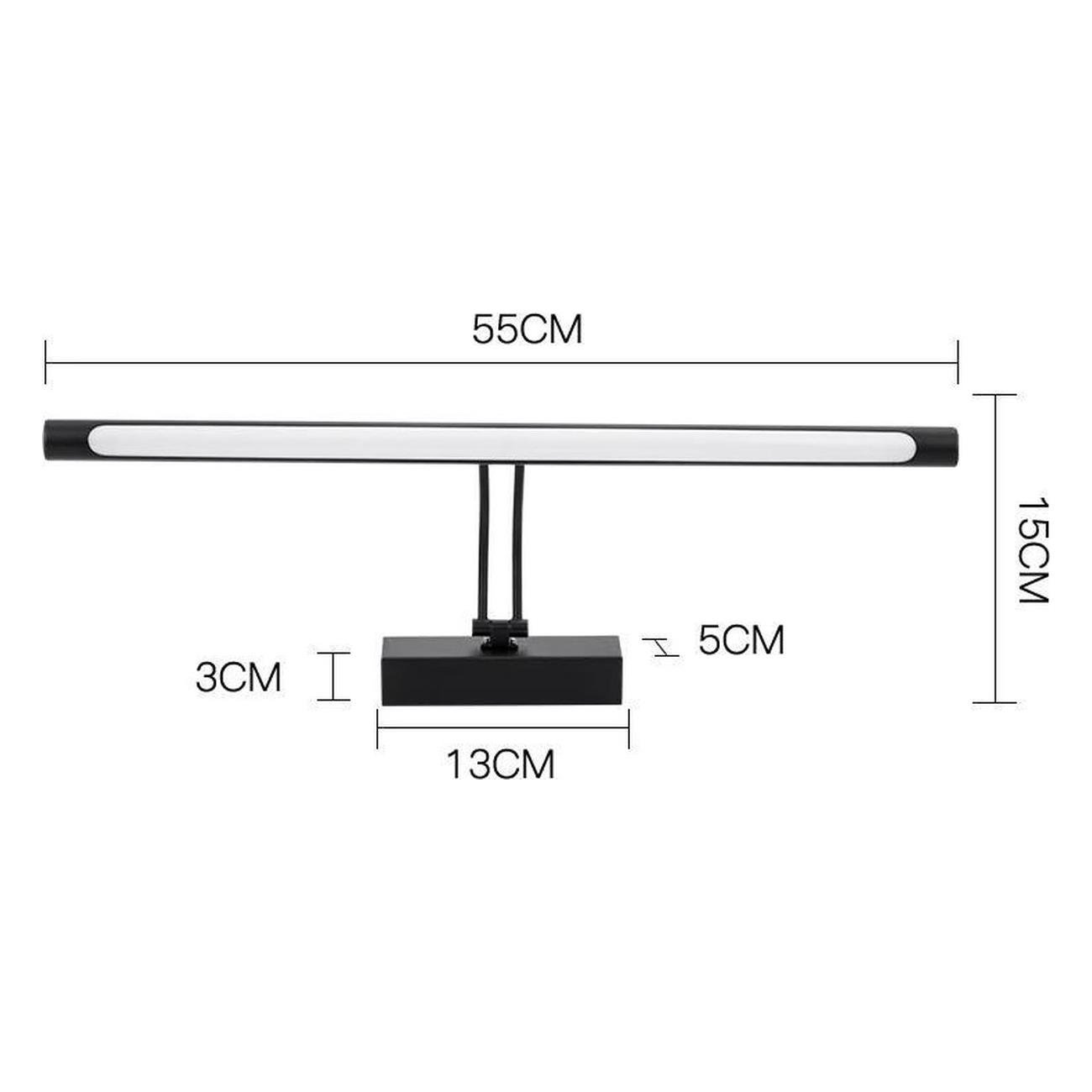 Vtw Living - LED Badkamerlamp - Spiegelverlichting - Zwart - 55 cm