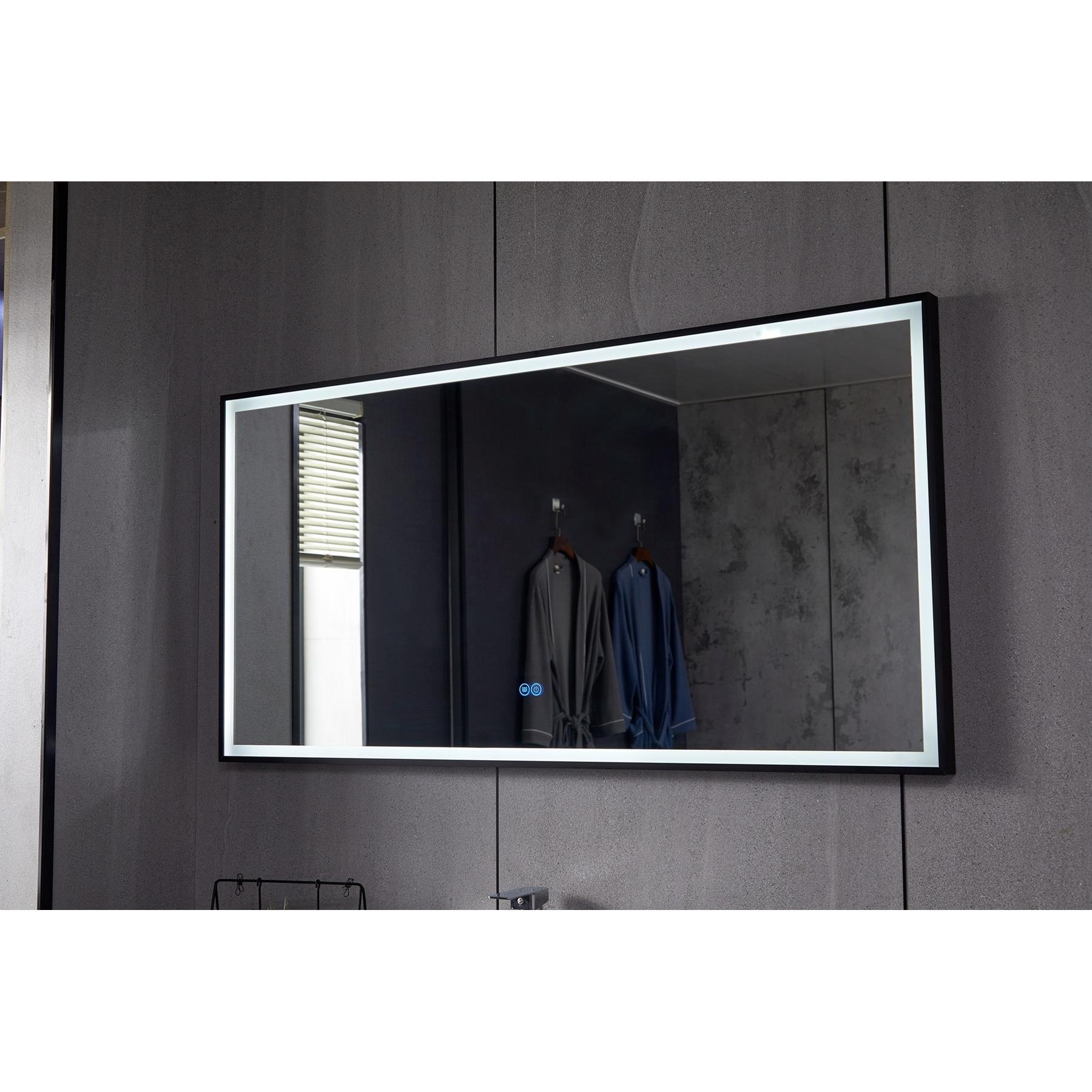 Vtw Living - Badkamerspiegel - Zwart frame - Anti Condens - 80 cm