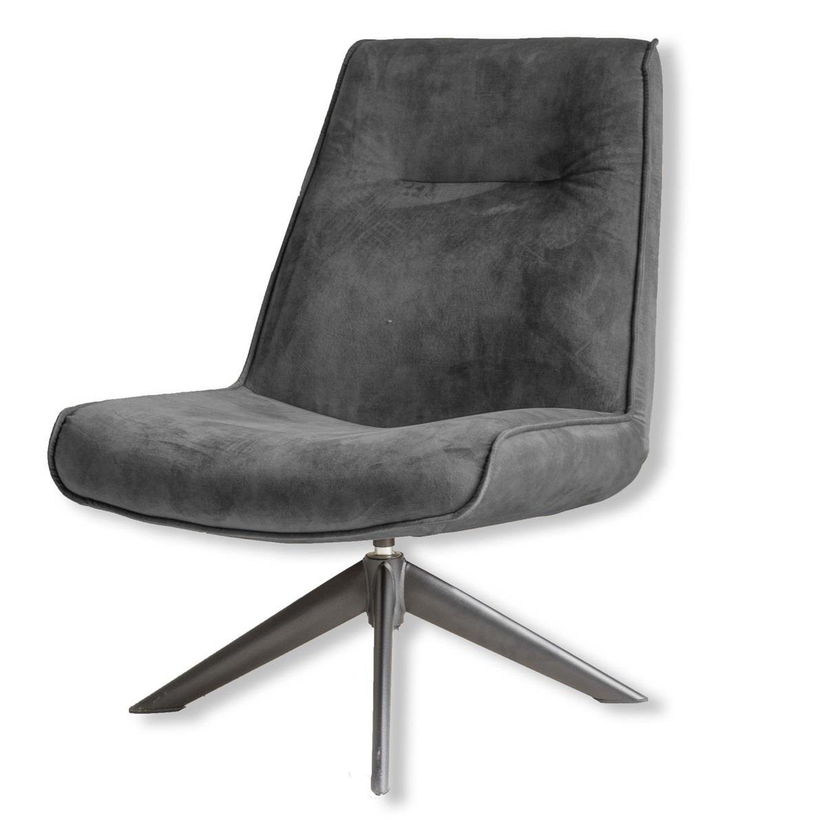 Vtw Living - Fauteuil - Draaifauteuil - Velvet | Fluweel - Antraciet