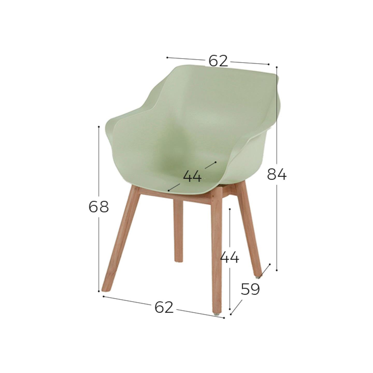 Hartman Sophie Studio dining armstoel - French Green - Teak poot