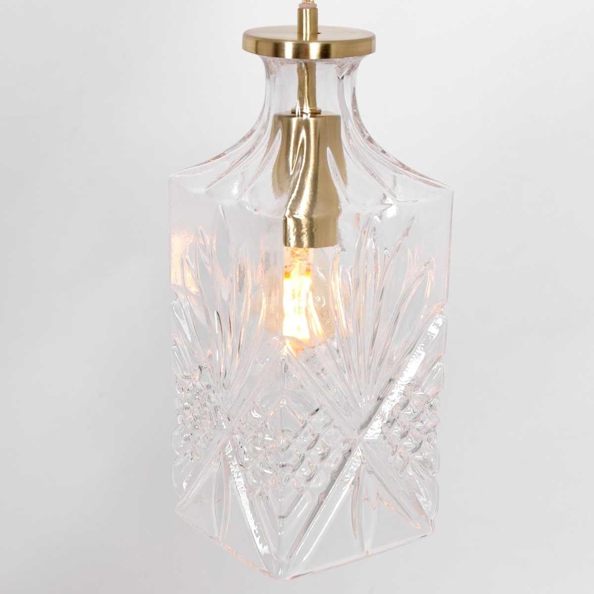 Mexlite Grazio glass hanglamp – E27 (grote fitting) – messing