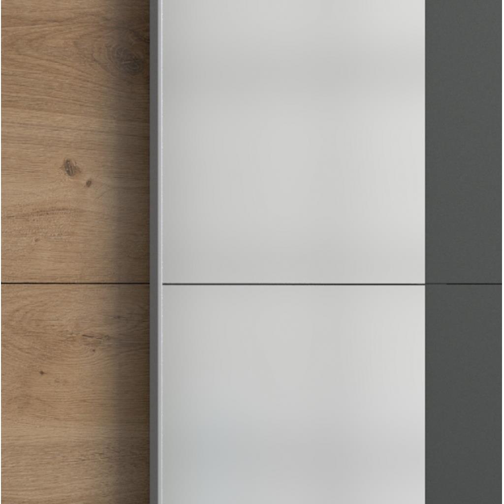 Kledingkast Elsen Antraciet|Grijs|Hout - Eiken|Hout - Naturel