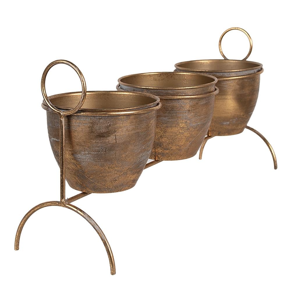 Clayre & Eef Planthouder  47x14x23 cm Koperkleurig Ijzer Bloempot