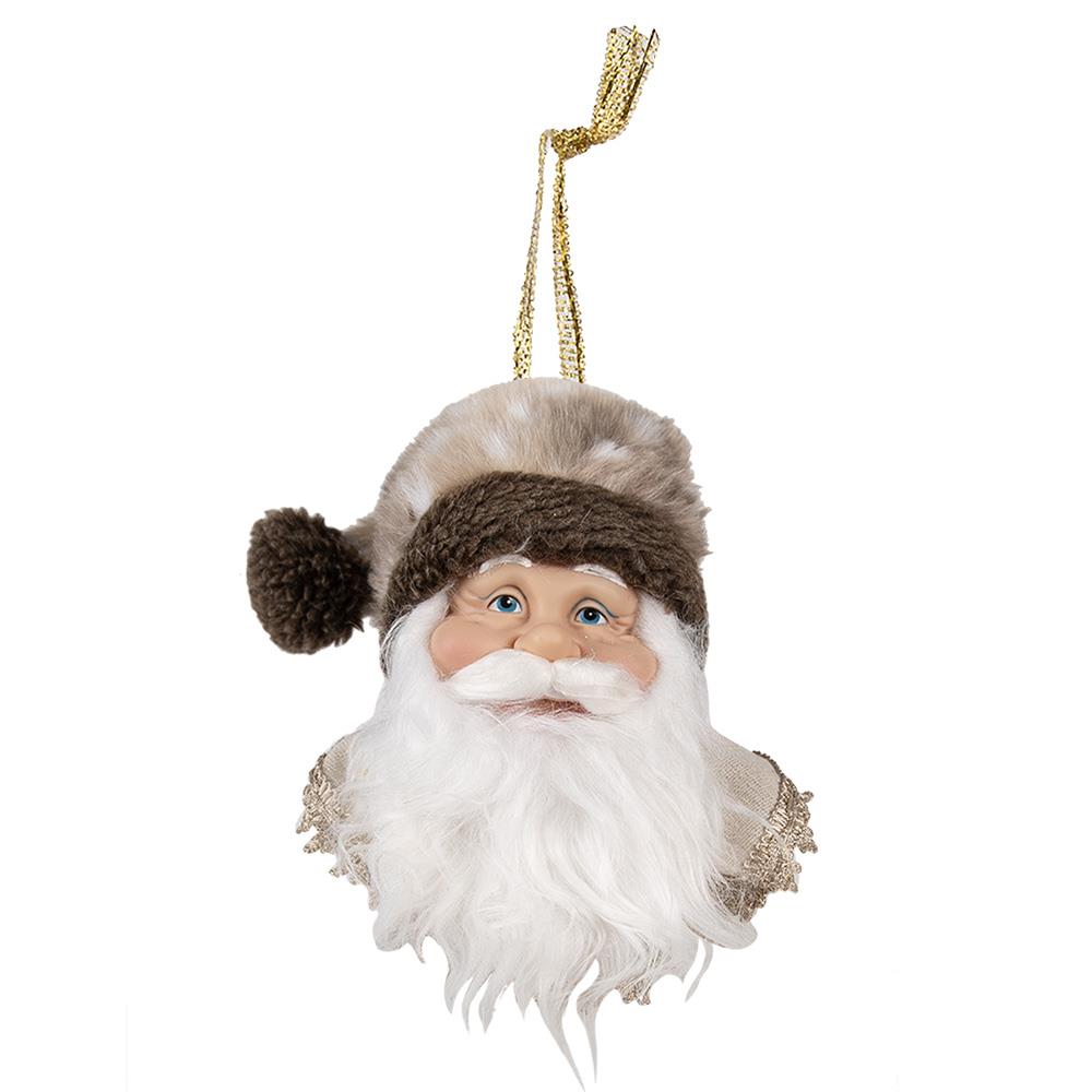 Clayre & Eef Hanger Kerstman 10x9x28 cm Bruin Kunststof