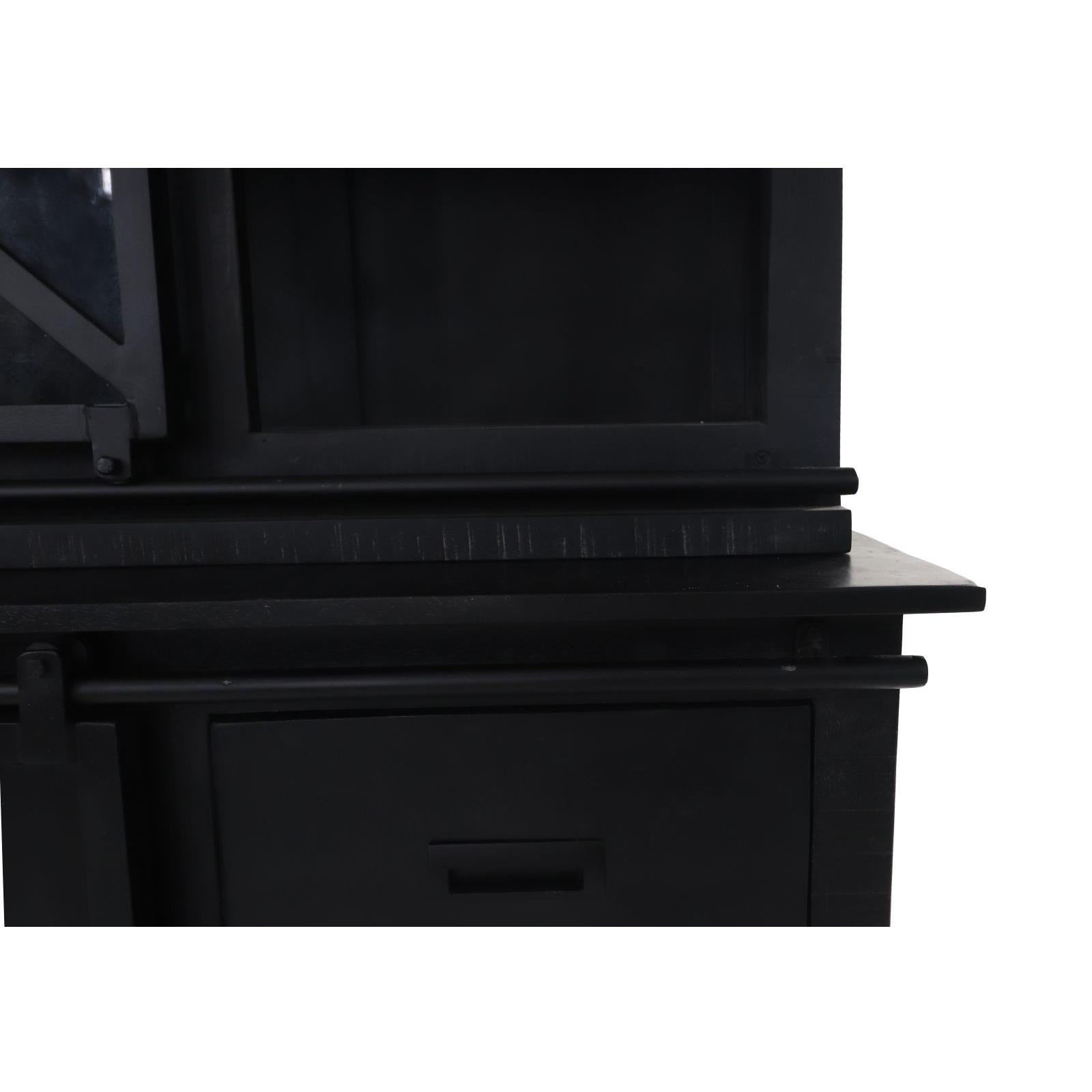 Vtw Living - Opbergkast - Kast - Buffetkast - Zwart - 195 cm hoog
