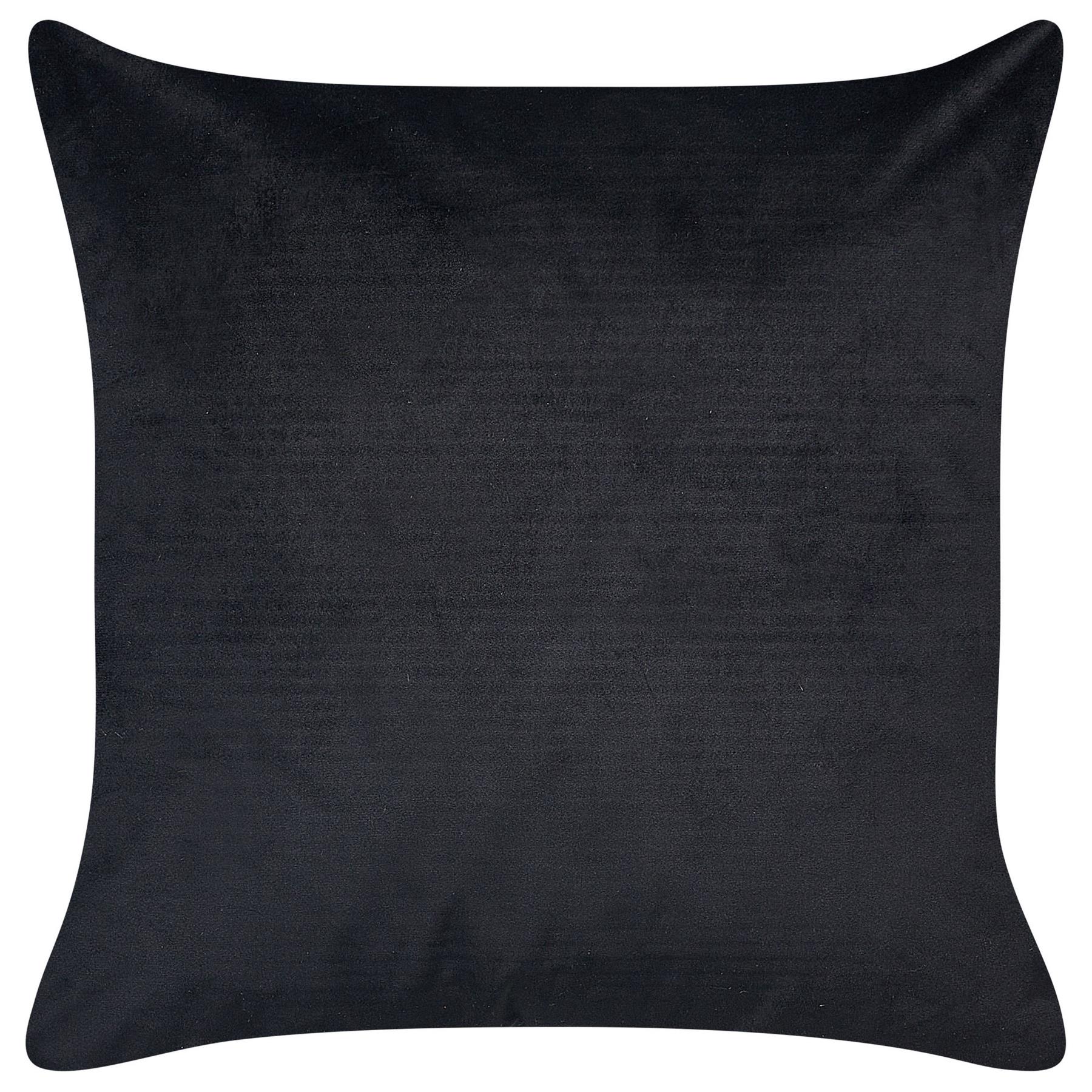 Beliani - YUZURI - Sierkussen set van 2 - Zwart - 45 x 45 cm - Fluweel