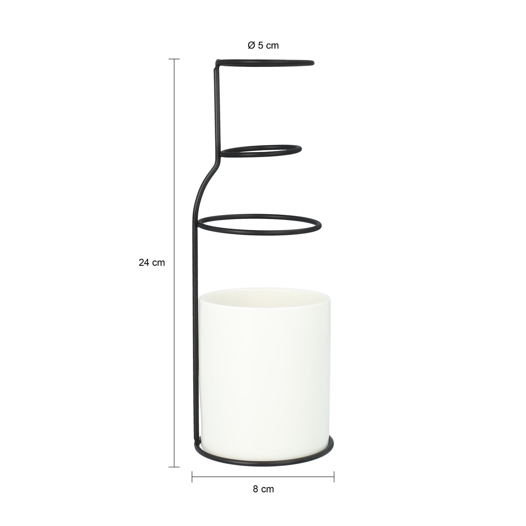 QUVIO Vaas - Keramiek met metalen frame