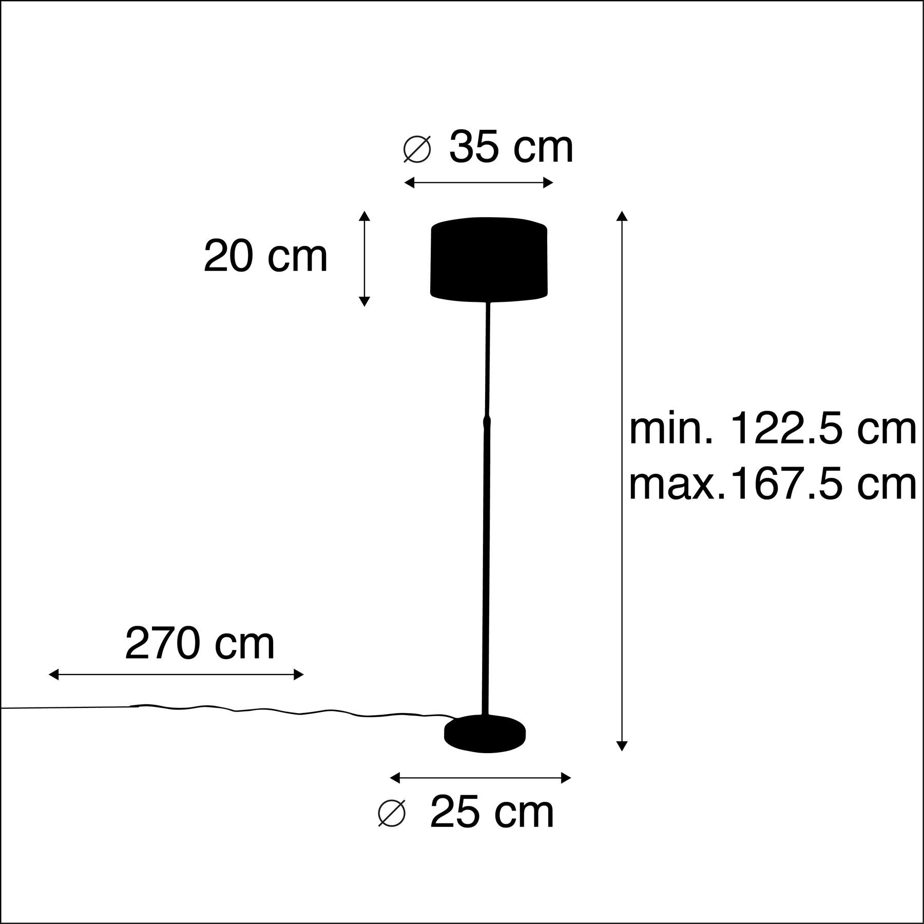 QAZQA Smart vloerlamp zwart met velours kap zwart 35 cm incl. Wifi