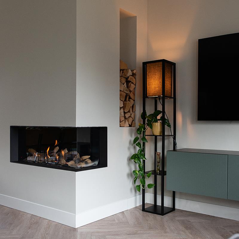 QAZQA Smart vloerlamp zwart incl. Wifi A60 - Stojan