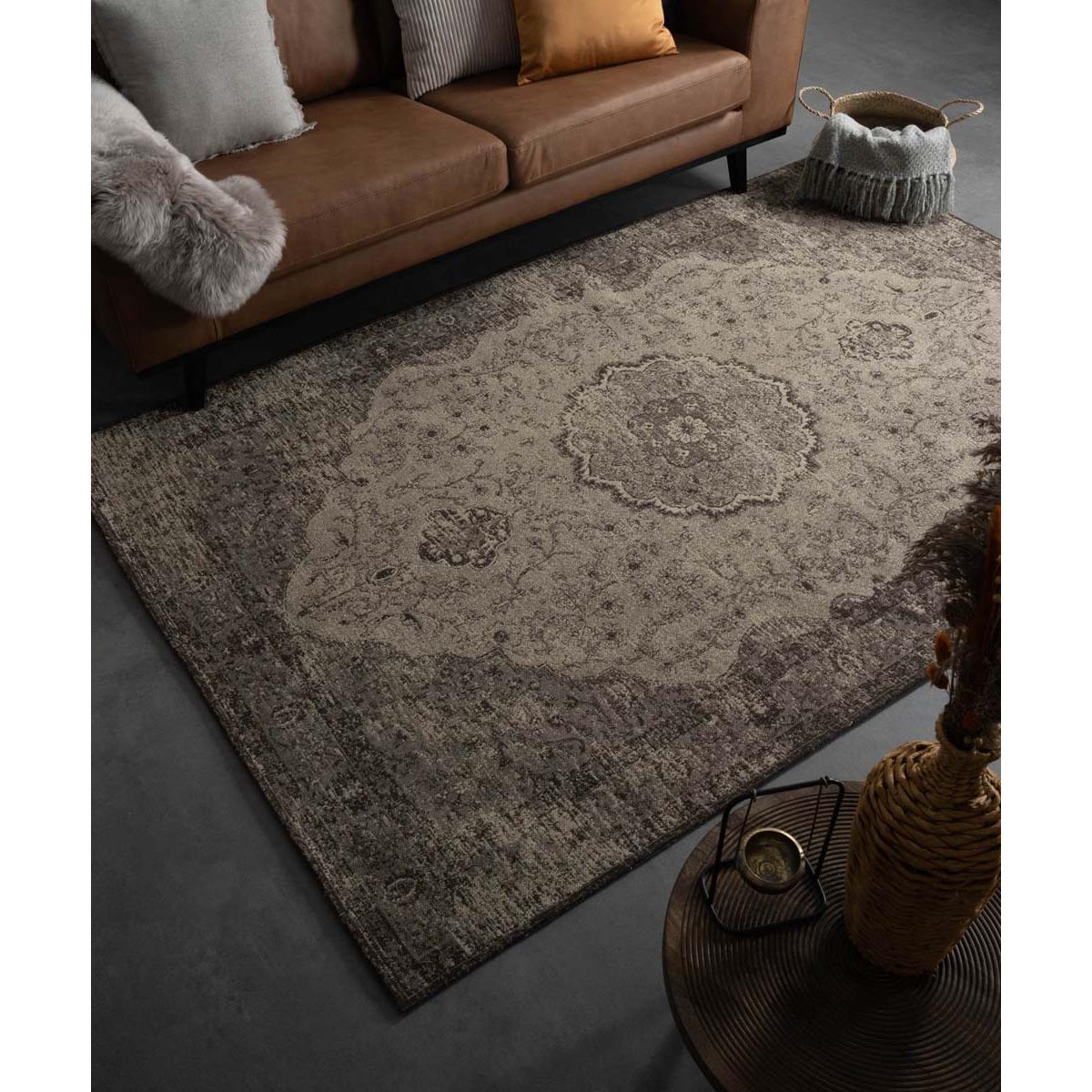 Heritaged Vintage vloerkleed Village - grijs|taupe - 160x240 cm