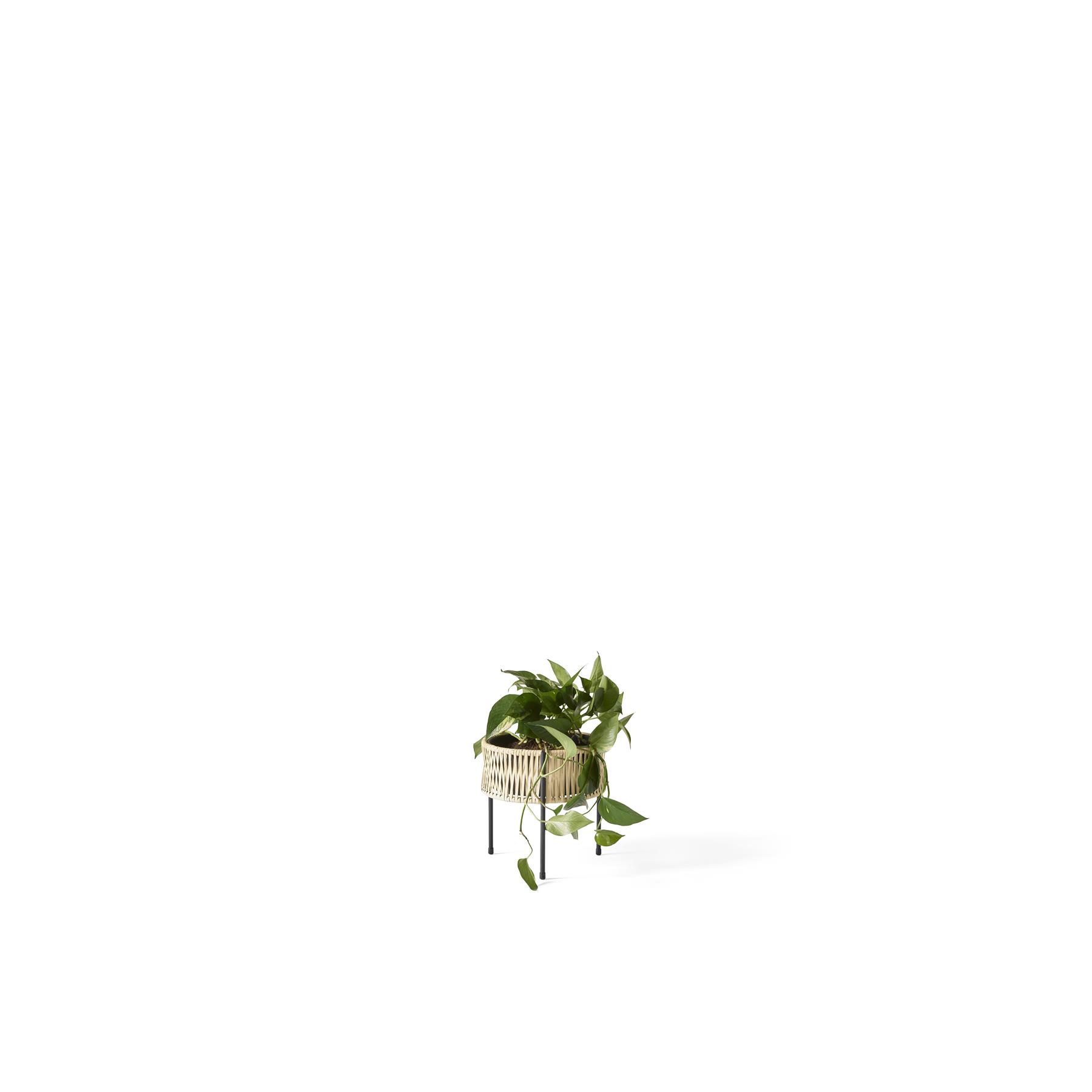 Audo Copenhagen Umanoff plantenbak Ø27 zwart|rattan