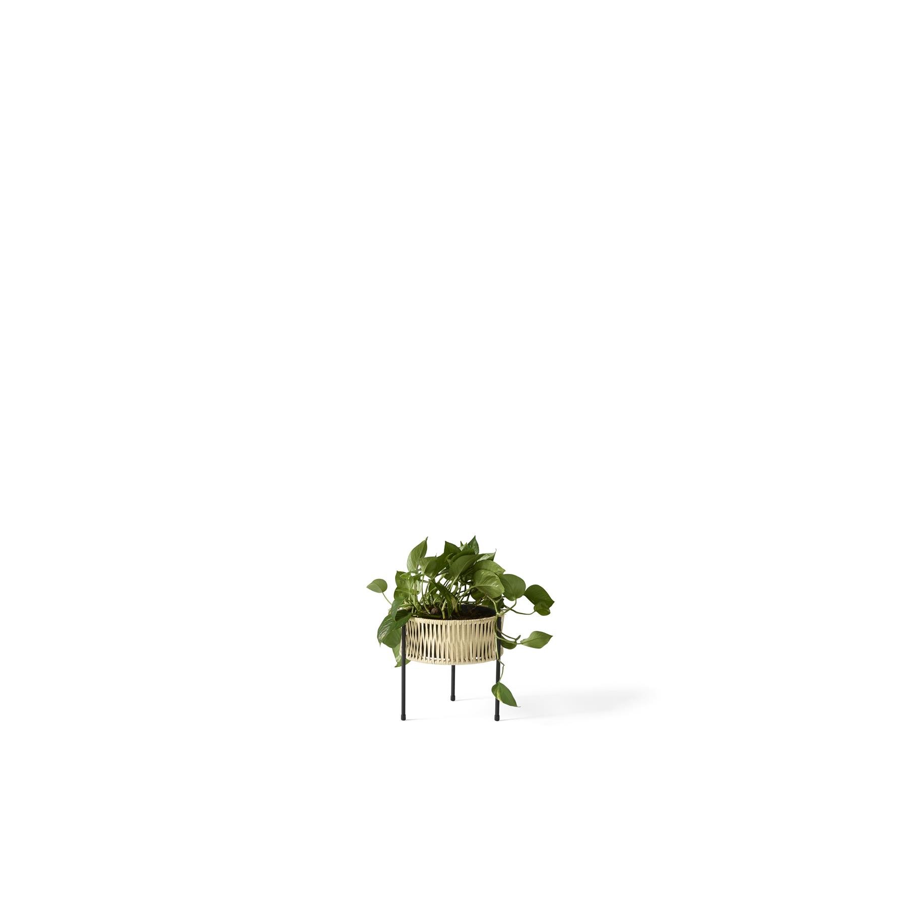 Audo Copenhagen Umanoff plantenbak Ø27 zwart|rattan